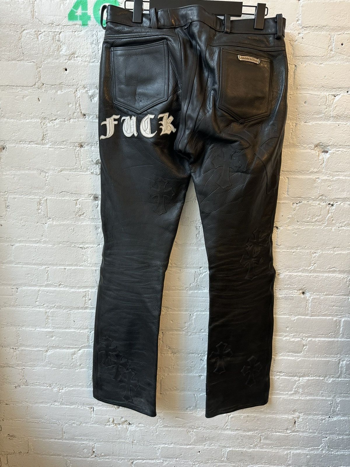 Chrome Hearts Chrome Hearts 2000s FUCK leather Cross Patch jeans 31 32 33 Size US 32 / EU 48 - 2 Thumbnail