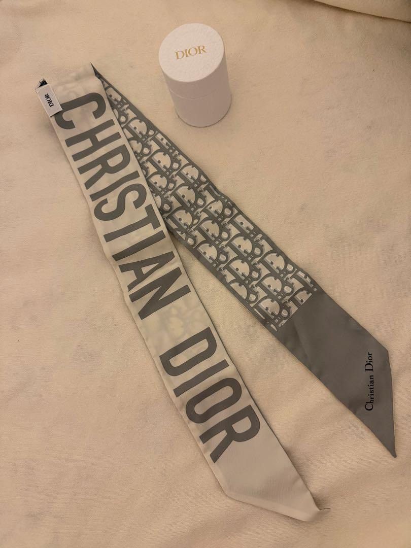 Dior Dior grey oblique silk mitzah Size ONE SIZE - 3 Thumbnail