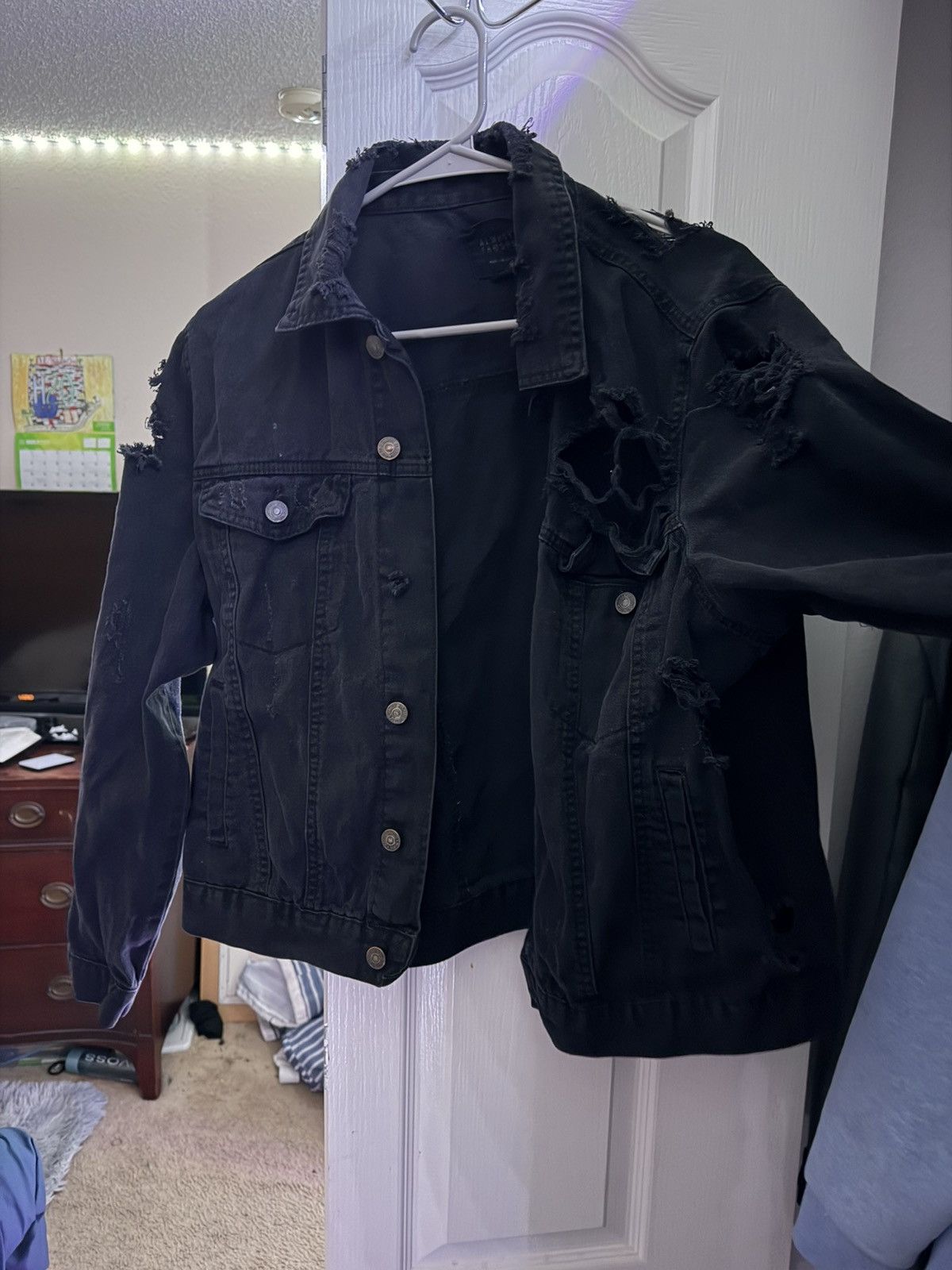 Other beautiful distressed black denim jacket Size M Size US M / EU 48-50 / 2 - 1 Preview