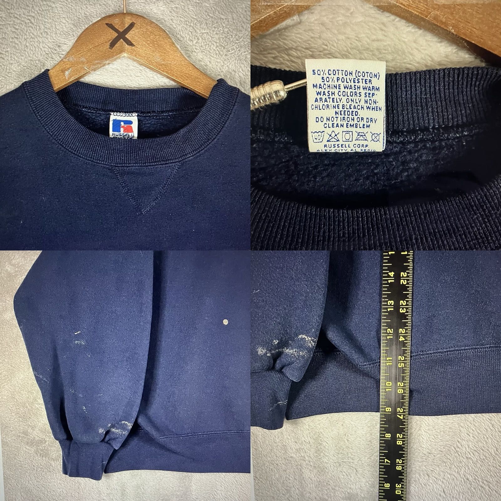 Russell Athletic VINTAGE Russell Athletic Sweatshirt Crew Neck 90s Mens XL Blue Sweatshirt Pullover Athletic Heavyweight Grunge Street Wear Logo Embroidered USA Size US XL / EU 56 / 4 - 8 Thumbnail