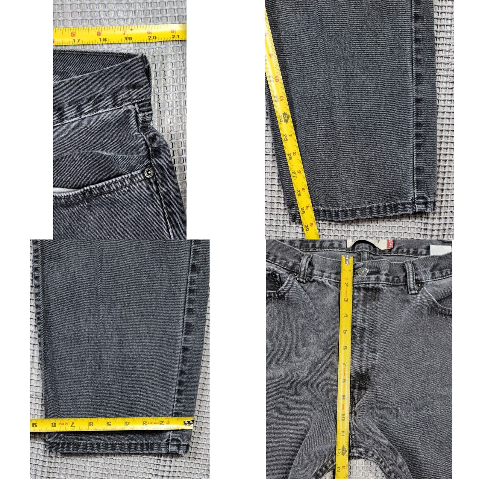 Levi's VINTAGE Levi's 505 Jeans Mens 40x30 Black Distress Straight Leg Y2K Denim Shirt? Size US 40 / EU 56 - 9 Thumbnail