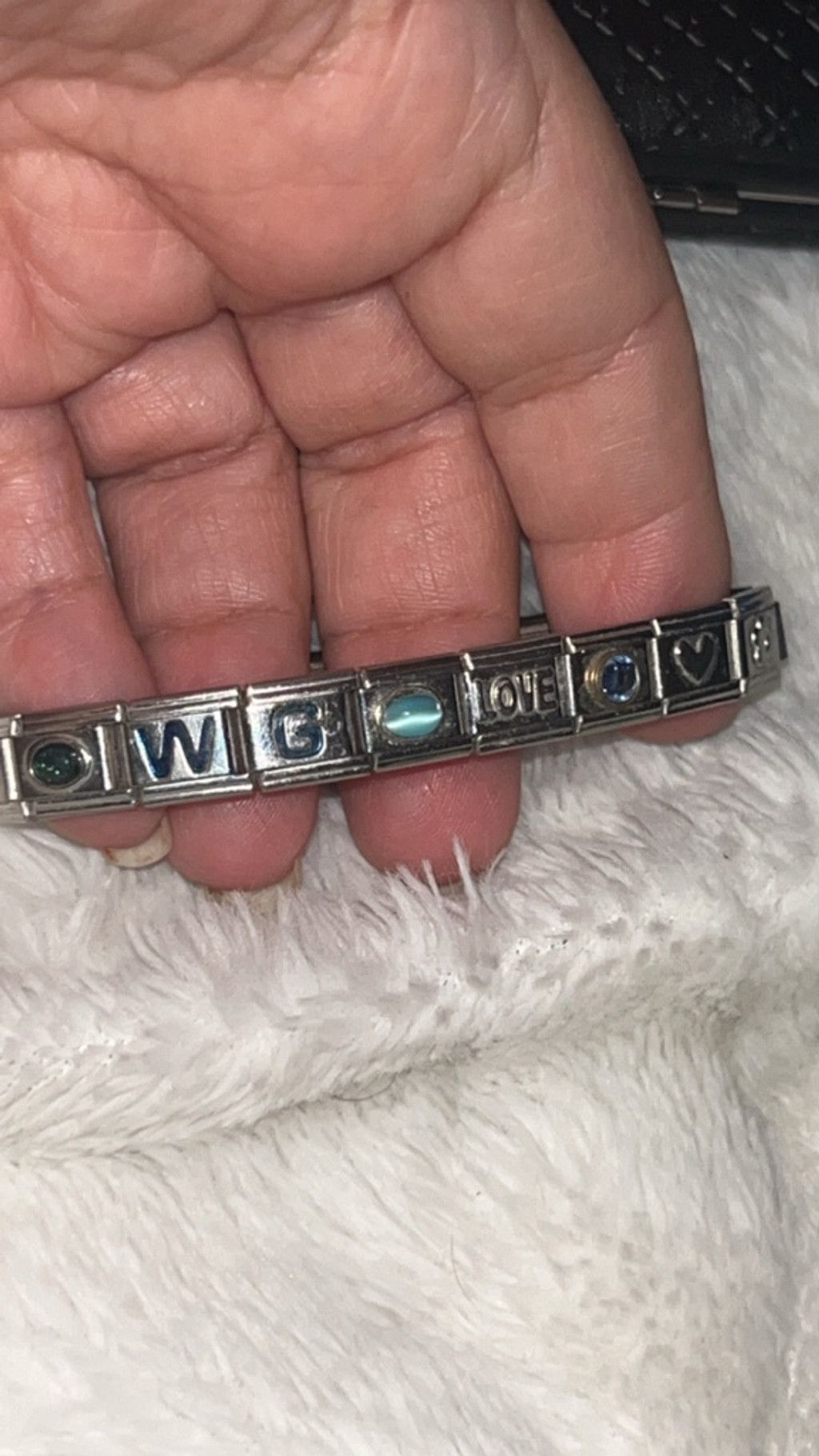The Unbranded Brand Women's "MONIQUE" Silver and Blue Charm Bracelet, One Size Size ONE SIZE - 2 Thumbnail