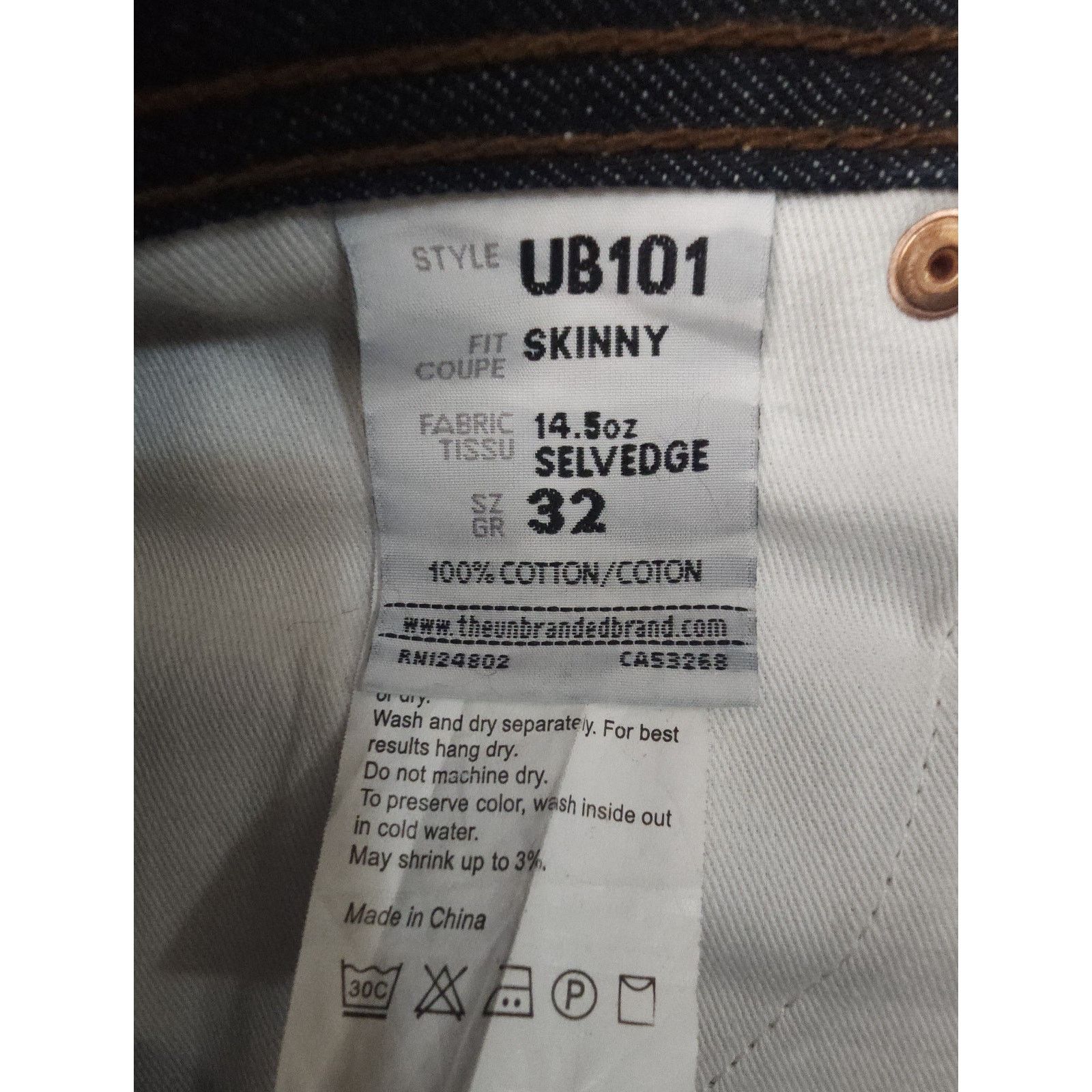 The Unbranded Brand The Unbranded Brand UB101 Skinny Fit 14.5oz Selvedge 32 x 33 Size US 32 / EU 48 - 8 Thumbnail