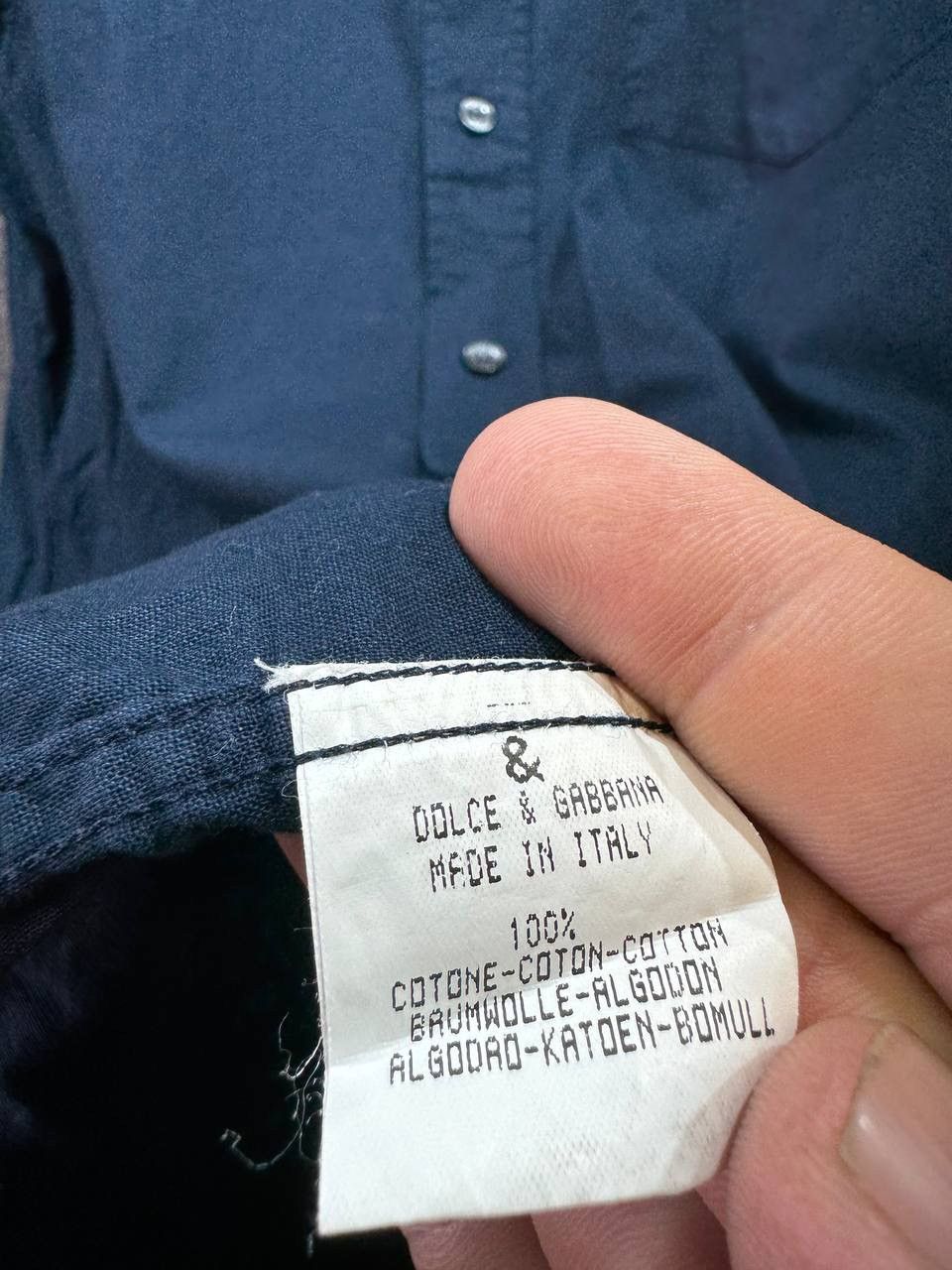 Dolce & Gabbana Vintage Dolce Gabbana Shirt Button Up Mens Luxury Navy Size US L / EU 52-54 / 3 - 8 Thumbnail