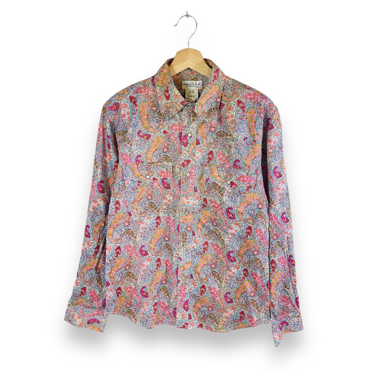 agnes b. Agnes B Homme Paris Paisley Psychedelic Pearl Snap Shirt Size US S / EU 44-46 / 1 - 1 Thumbnail