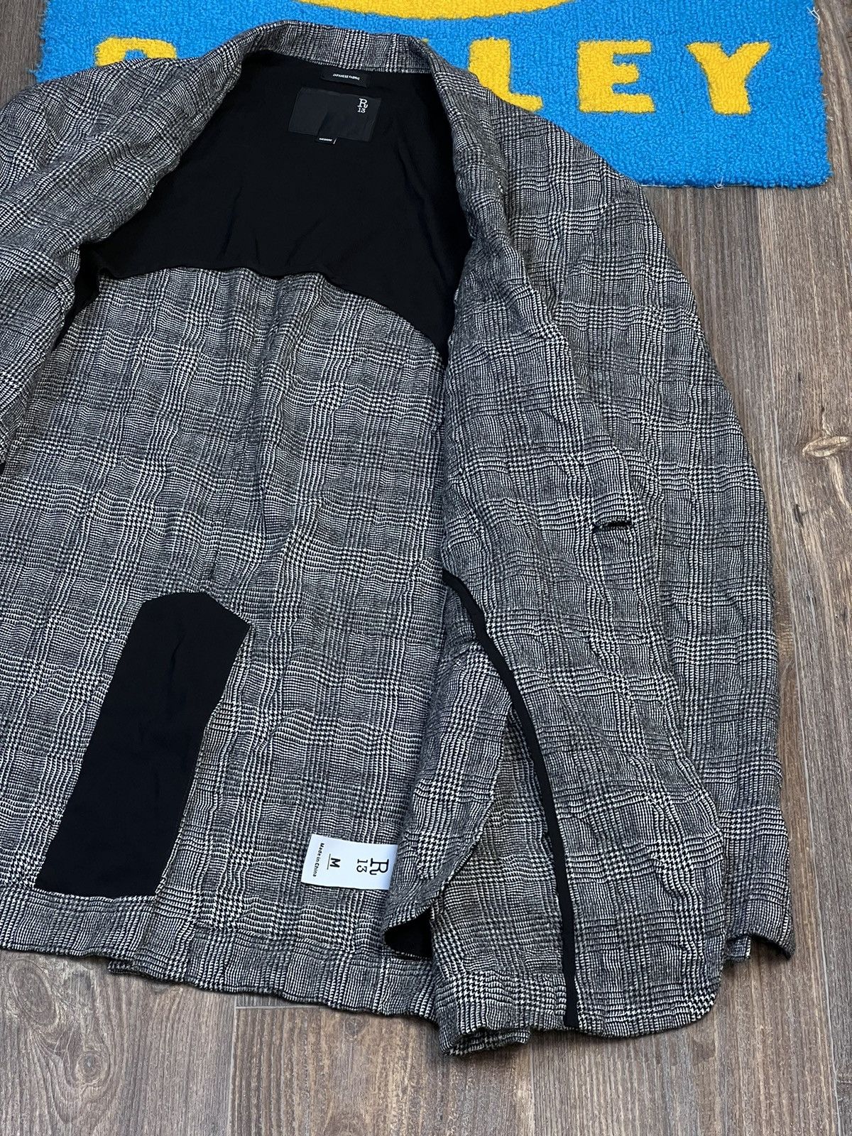 Japanese Brand × R13 R13 Ragged Oversized Checked Grey Blazer Size M / US 6-8 / IT 42-44 - 11 Thumbnail