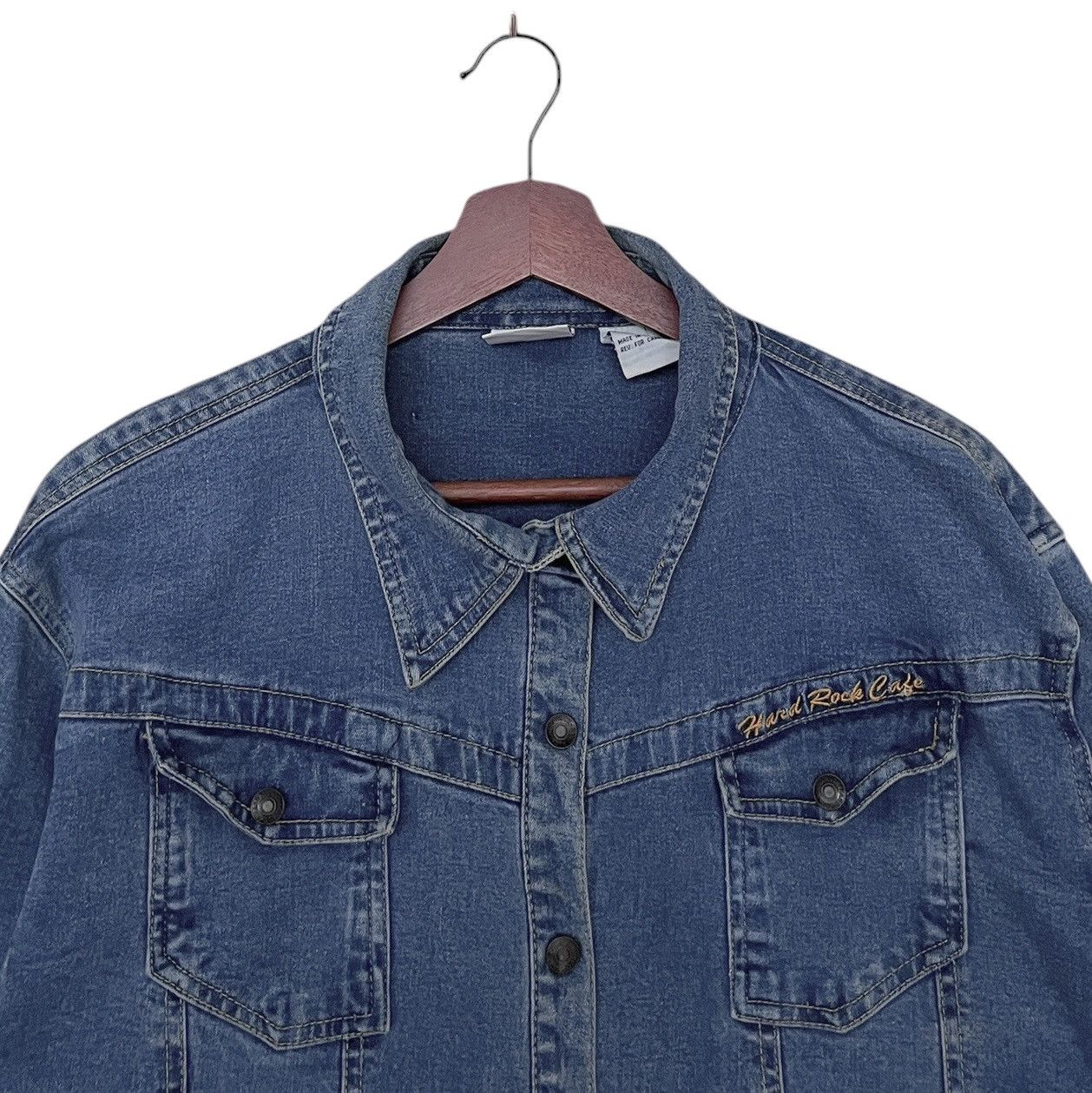 Hard Rock Cafe × Vintage Vintage Hard Rock Cafe Denim Shirt 1990s Size US L / EU 52-54 / 3 - 3 Thumbnail