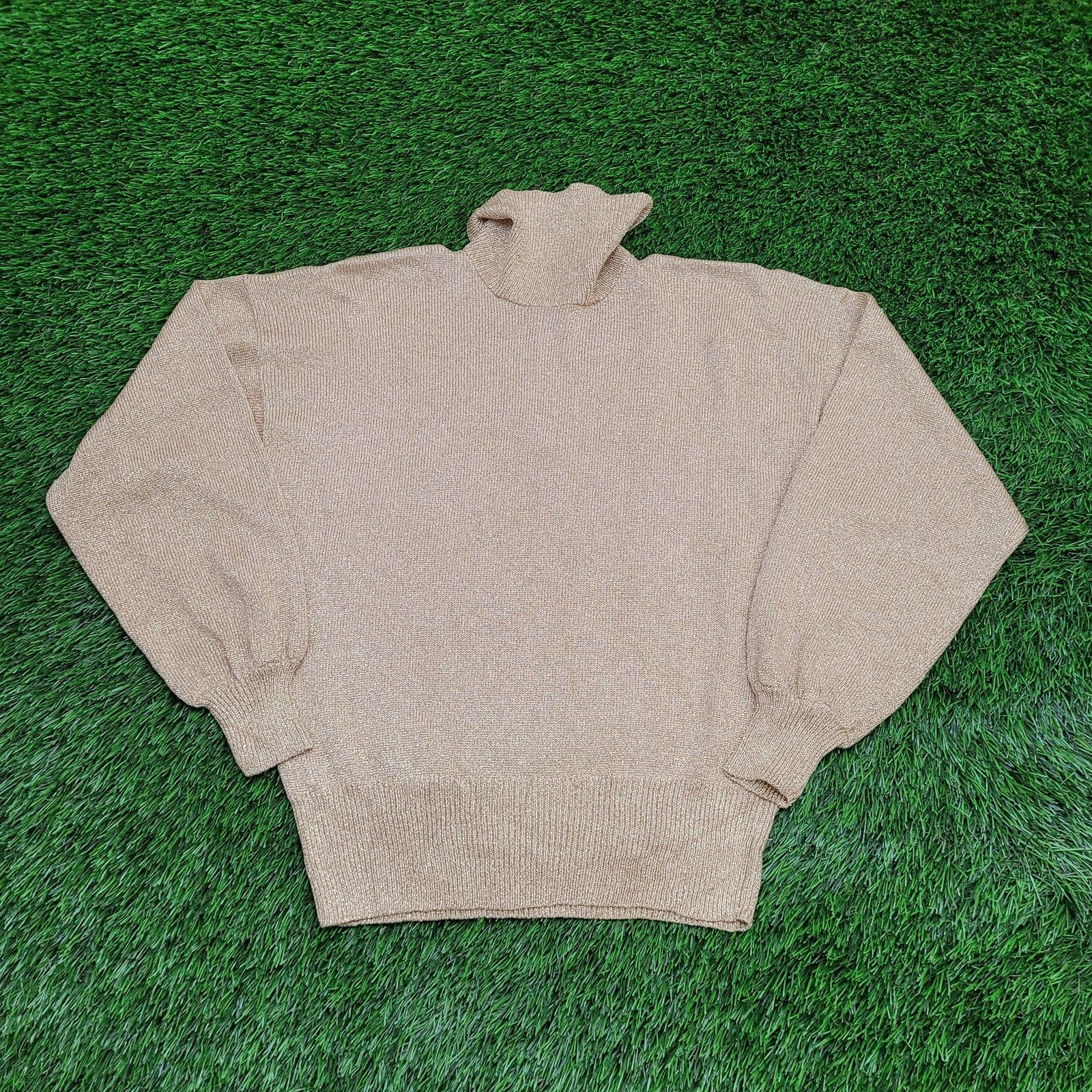 Other VTG 70s Gold Metallic Shimmer Sweater 1/4 Zip Lurex Top M Size M / US 6-8 / IT 42-44 - 6 Thumbnail