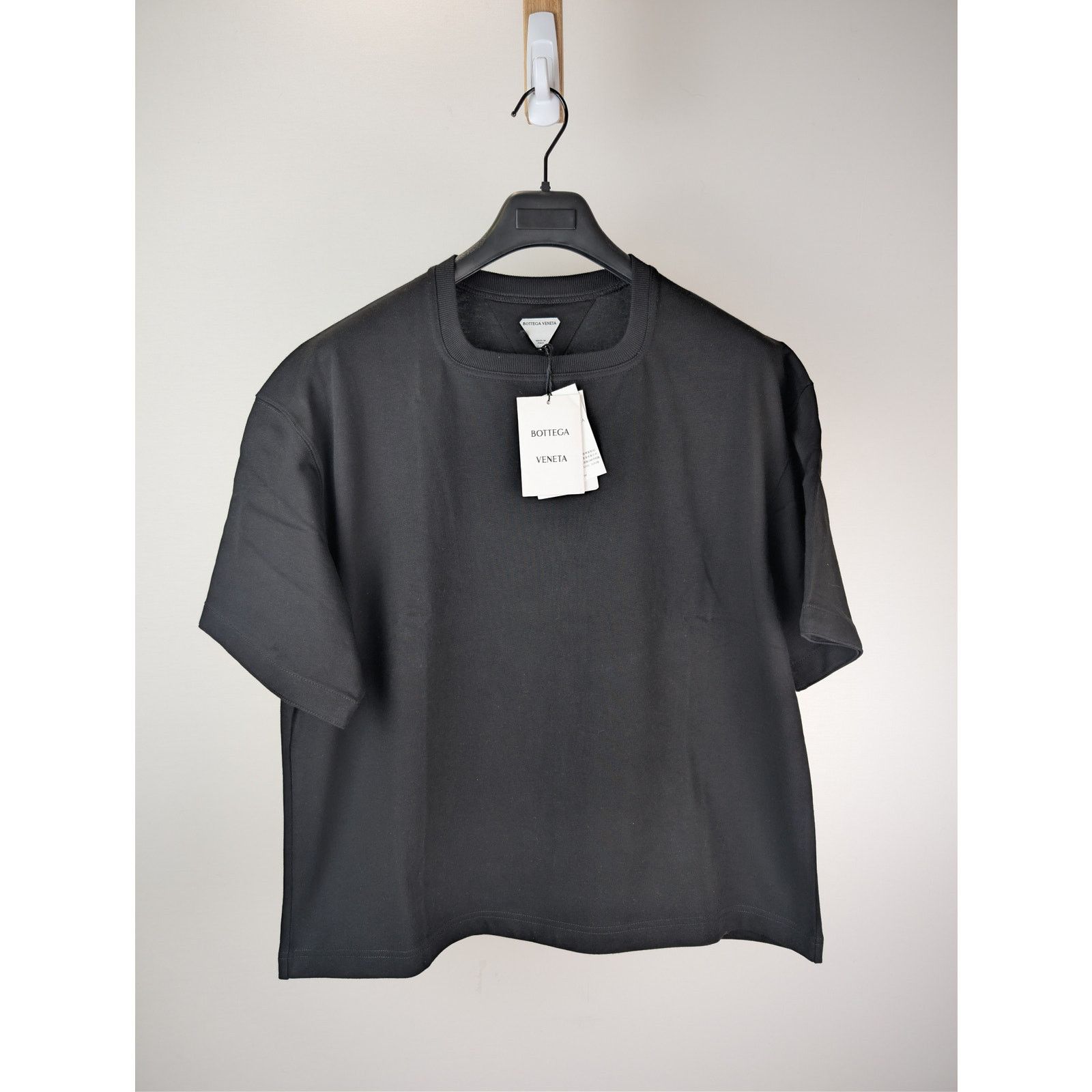 Bottega Veneta o1rshd1 Square Neck Heavy Jersey T-Shirt in Black Size US M / EU 48-50 / 2 - 1 Thumbnail
