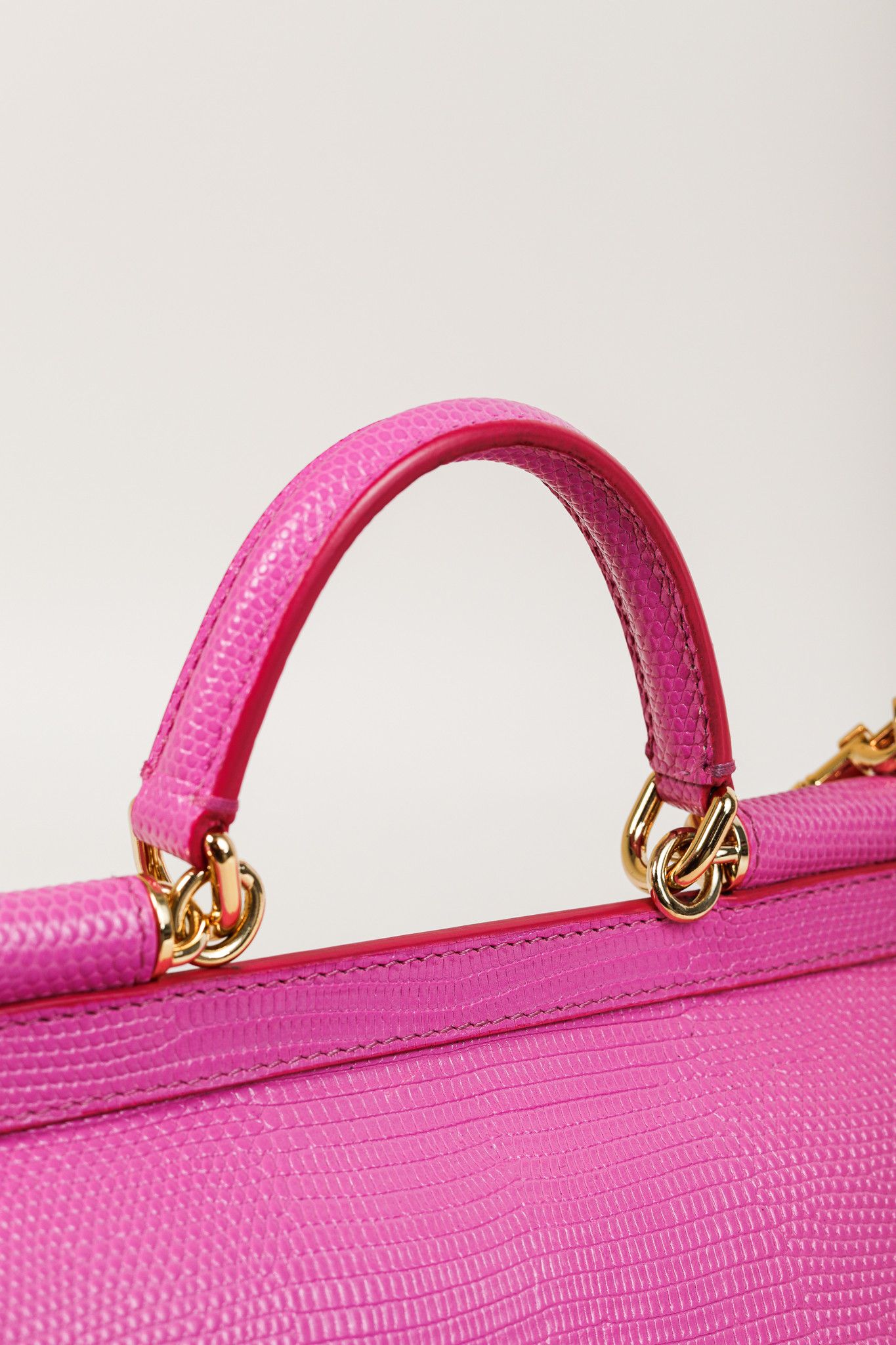 Dolce & Gabbana Dolce & Gabbana Miss Sicily Small Iguana-Print Chain Satchel Size ONE SIZE - 9 Thumbnail
