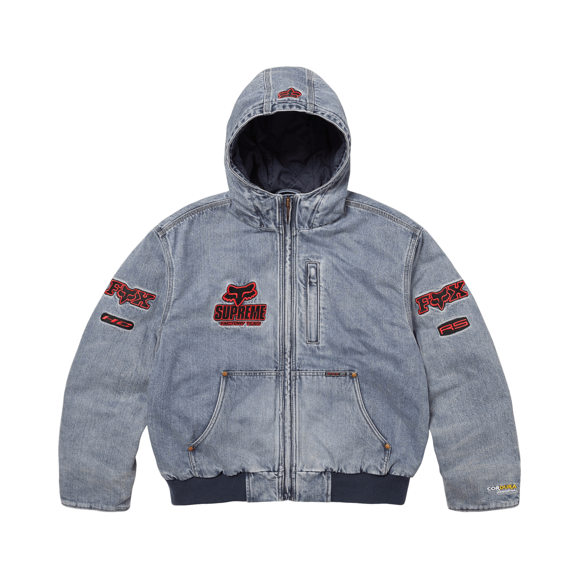 Supreme Supreme x Fox Racing Hooded Work Jacket Denim | Grailed