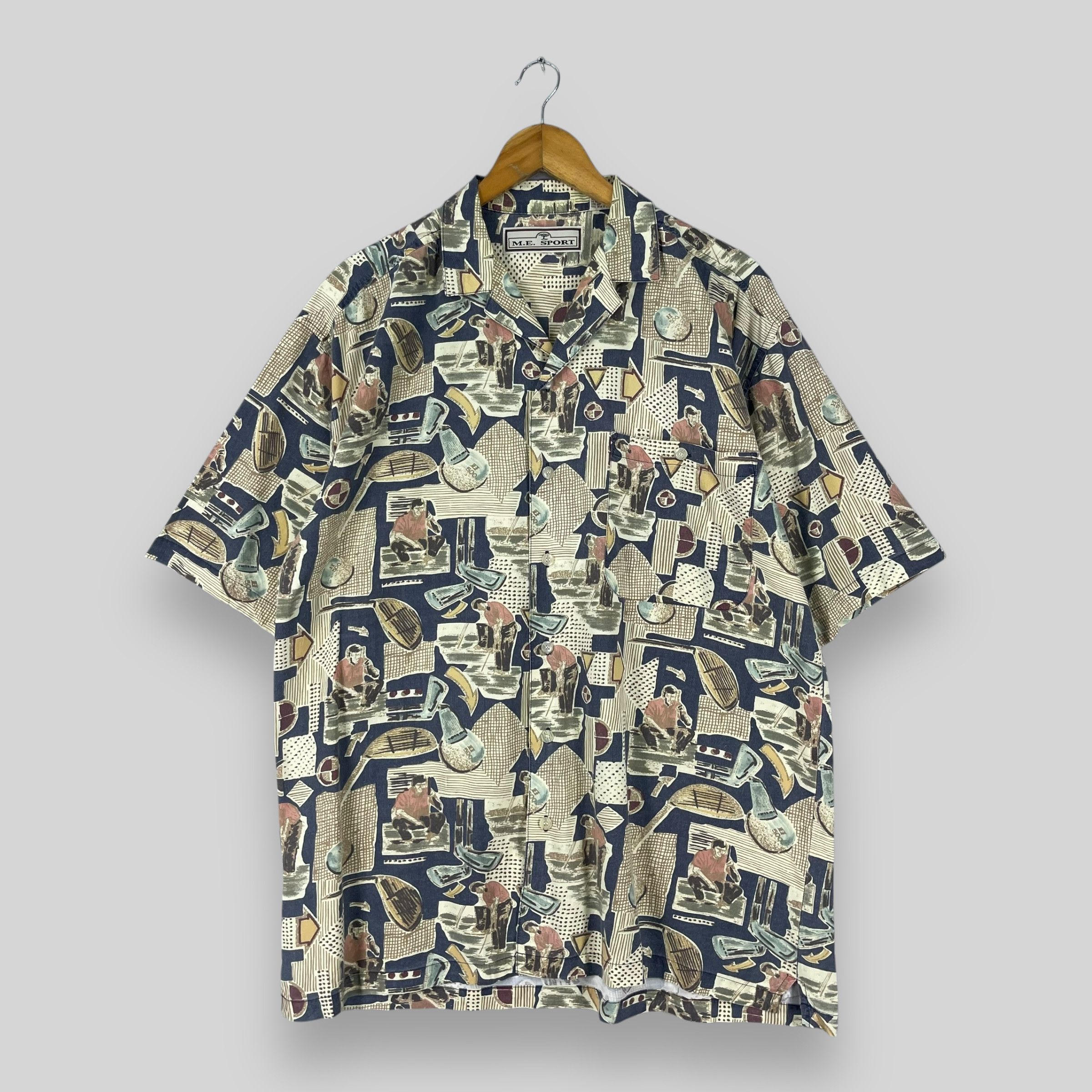 Vintage Vintage Psychobilly Pop Art Golf Sport Motive Rayon Shirt Size US M / EU 48-50 / 2 - 1 Thumbnail