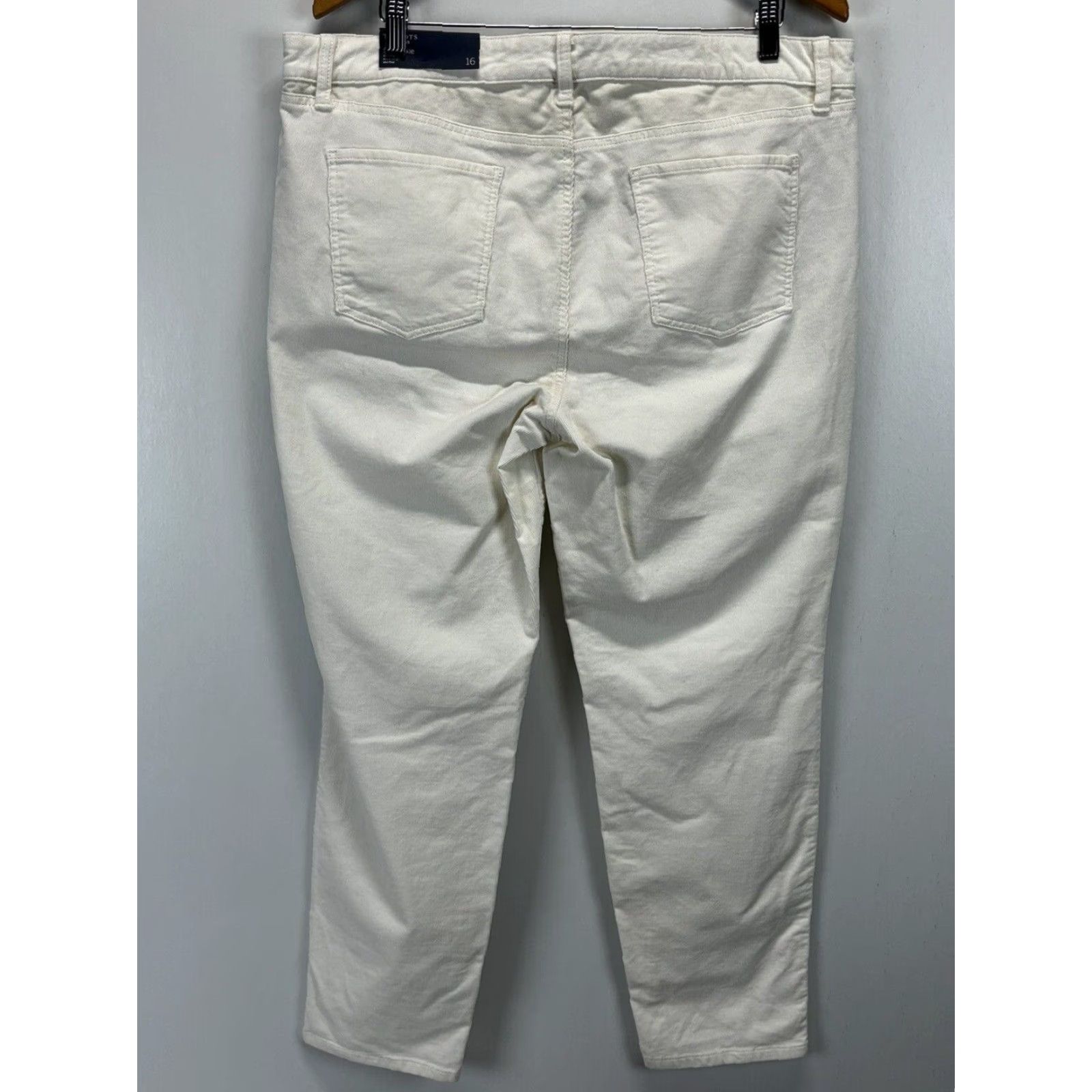 Talbots NEW Talbots Flawless Slim Ankle Pants 16 Ivory Corduroy Womens Size 38" / US 16 / IT 52 - 3 Thumbnail