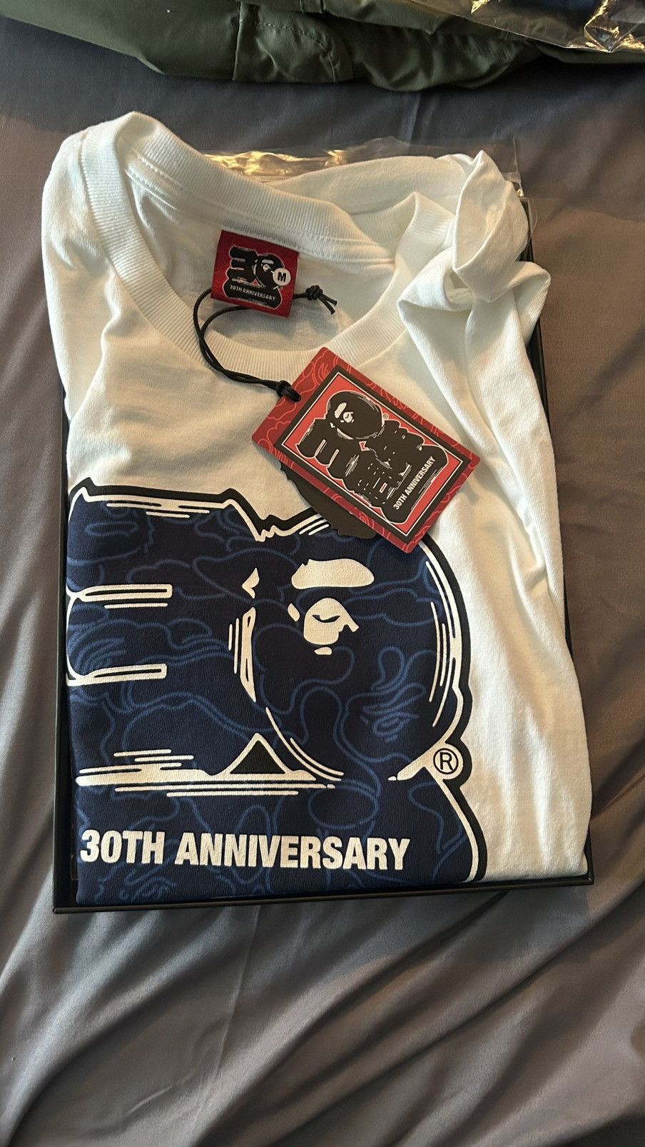 Bape BAPE 30th Anniversary Tee #2 'White/Navy' Size US M / EU 48-50 / 2 - 2 Thumbnail