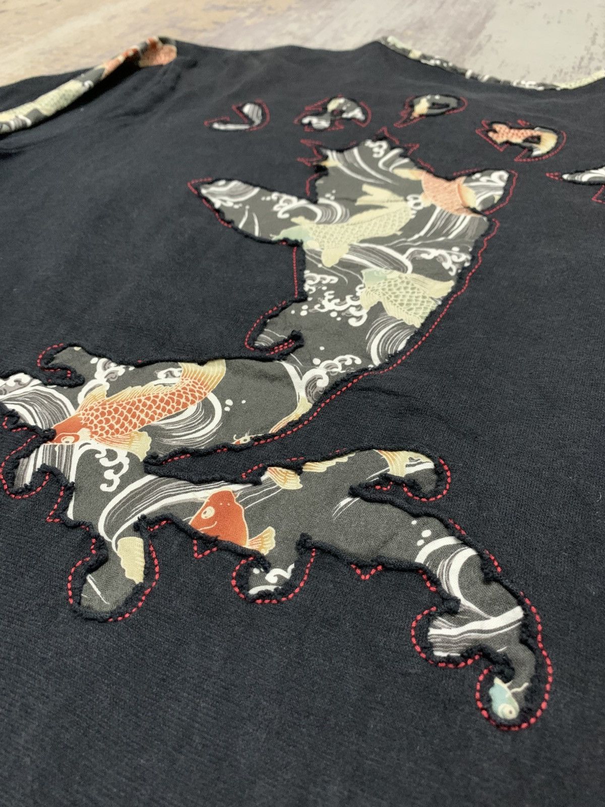 Karakuri Tamashii Vintage Japanese Koi Fish Embroidery Sukajan Shirt Size US XL / EU 56 / 4 - 8 Thumbnail