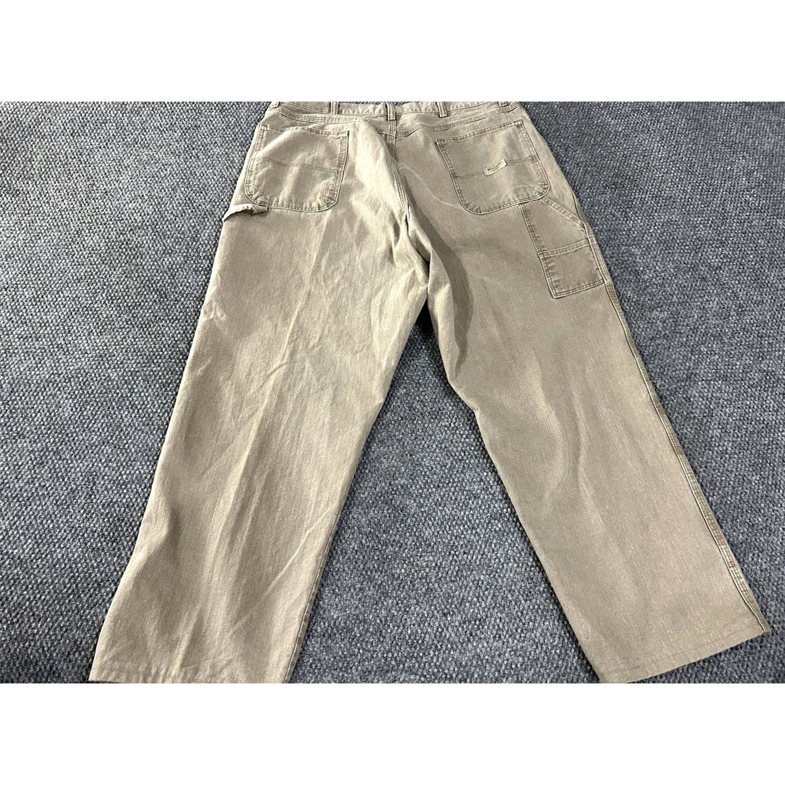Wrangler Wrangler Carpenter Pants Mens 38x31 Beige Cotton Workwear Pants 100% Cotton Flat Front Straight Leg Size US 36 / EU 52 - 6 Thumbnail