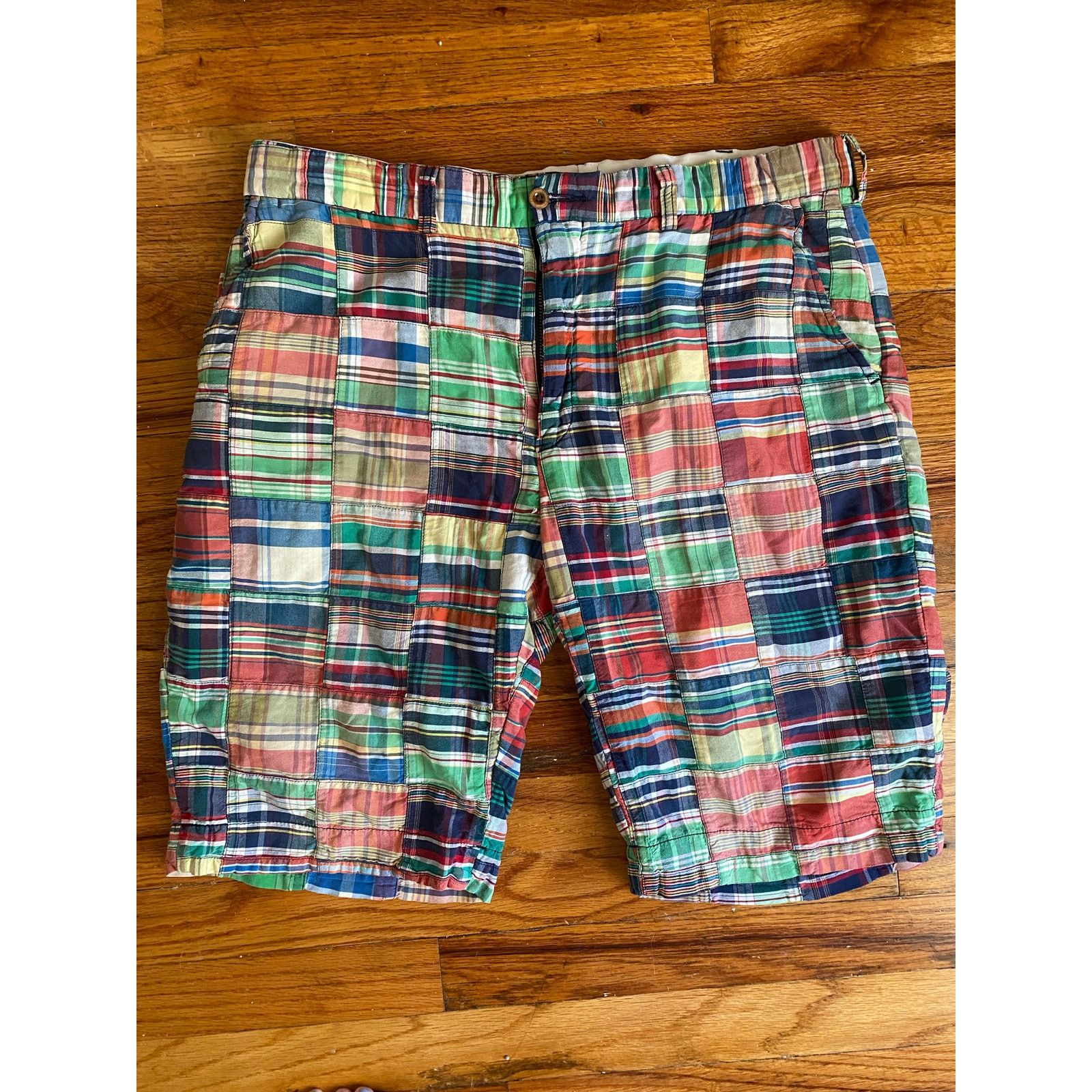 Ralph Lauren Ralph Lauren 90s madras plaid patchwork shorts size 35** Size US 35 - 1 Thumbnail