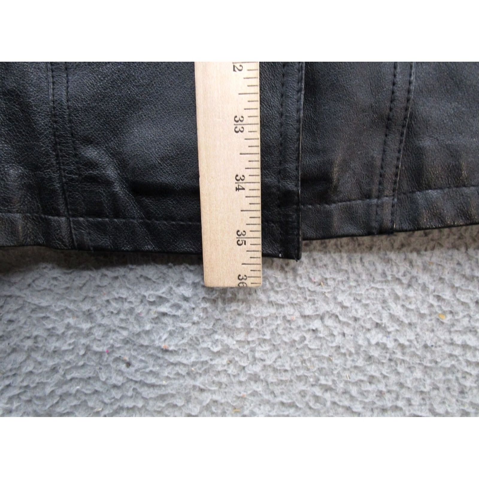 Wilson VINTAGE Wilson's Women's Black Leather Floral Jacket Coat Short Sleeve Button Closure Biker Size M Fall Spring Womens Size M / US 6-8 / IT 42-44 - 7 Thumbnail