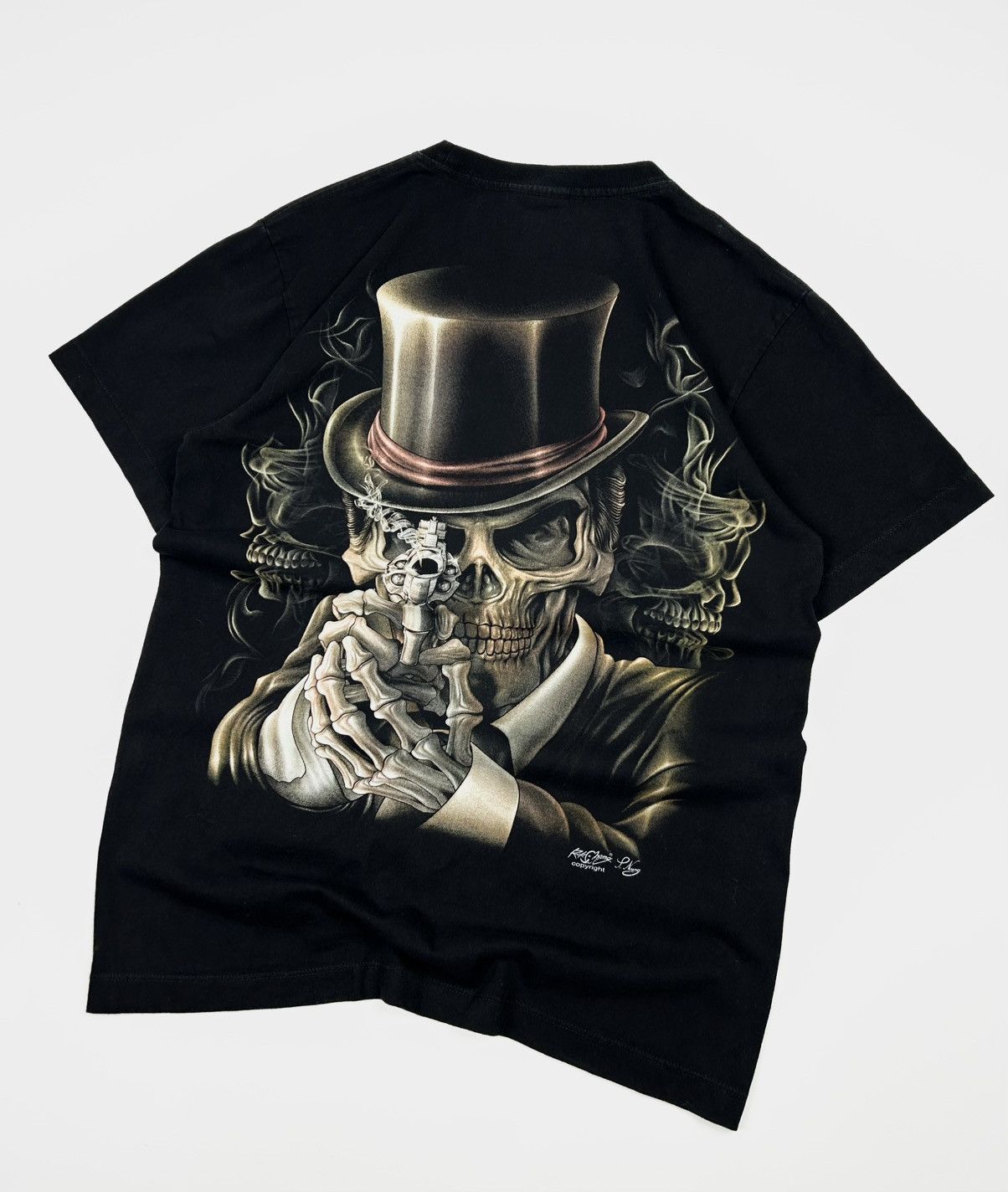 Vintage Vintage Rock Chang tee Skull Gun T-shirt y2k Size US M / EU 48-50 / 2 - 4 Thumbnail