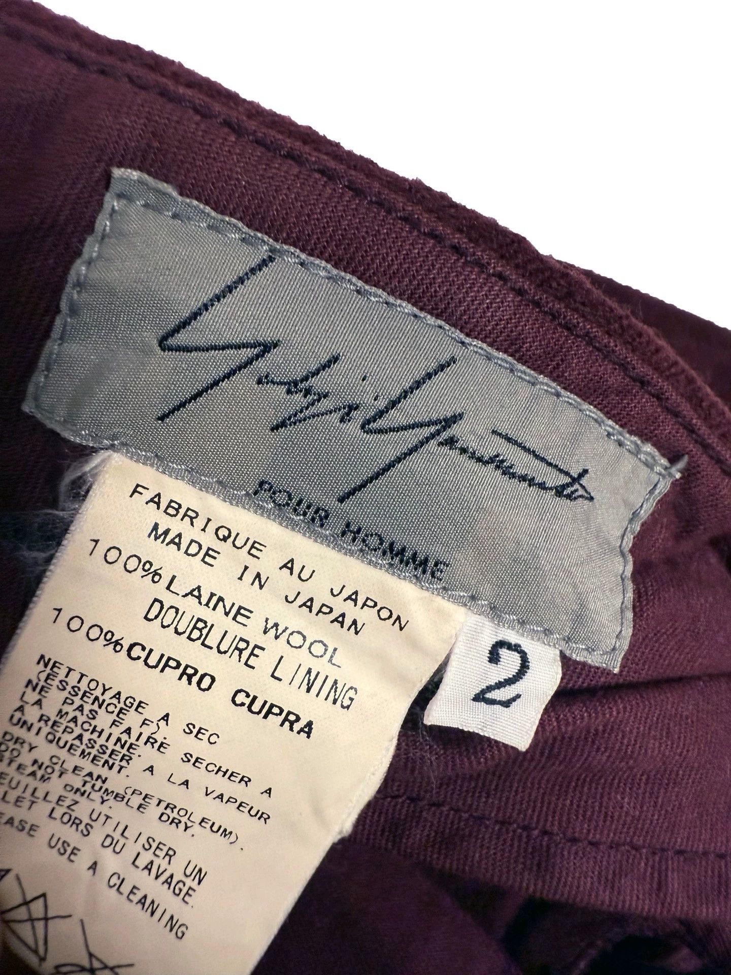 Yohji Yamamoto Yohji Yamamoto 12AW Burgundy Wool Tapered 2 Size US 32 / EU 48 - 8 Thumbnail