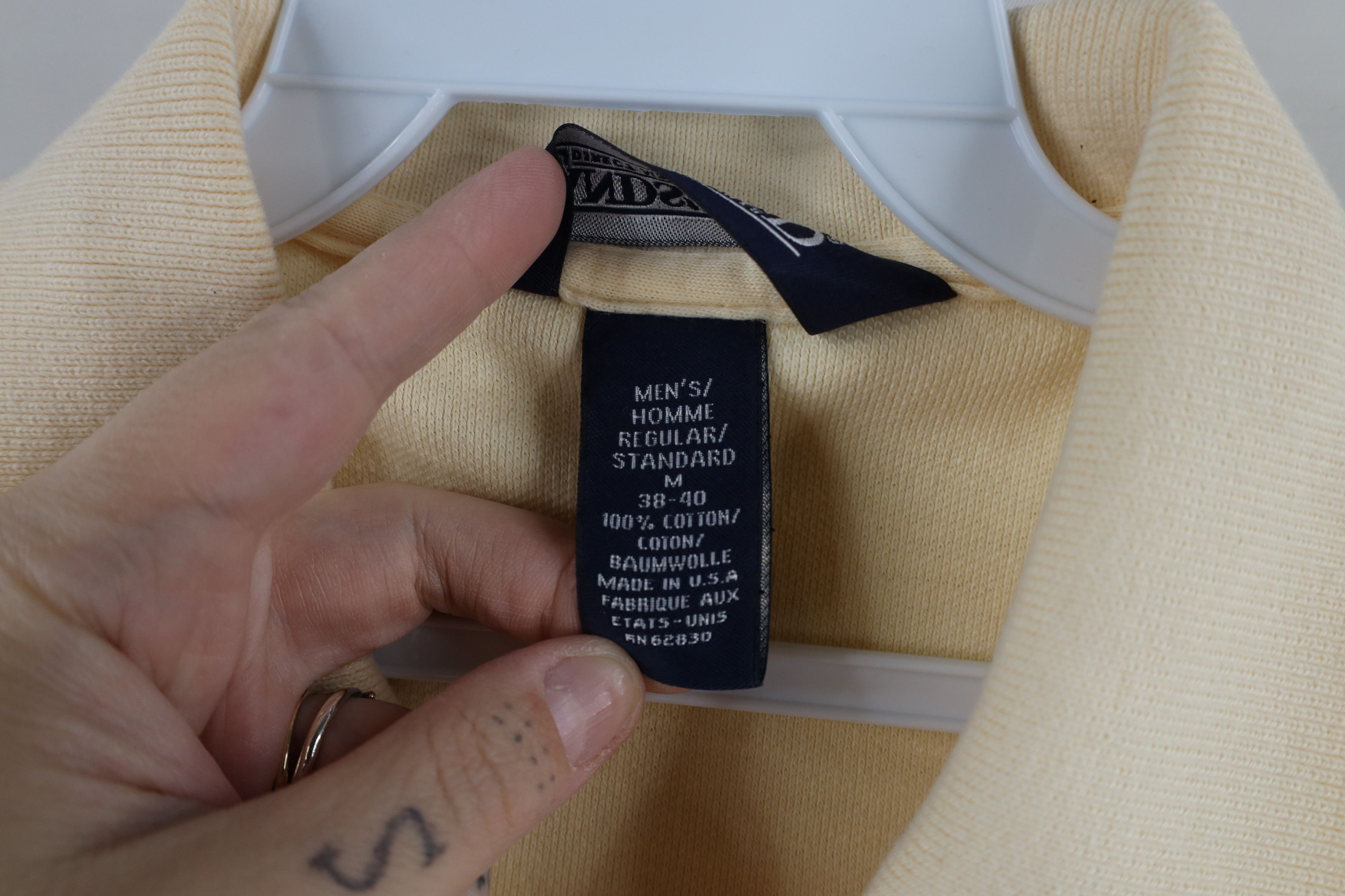 Lands' End × Vintage Vintage 90s Lands End Pique Cotton Polo Shirt Yellow USA Size US M / EU 48-50 / 2 - 8 Thumbnail