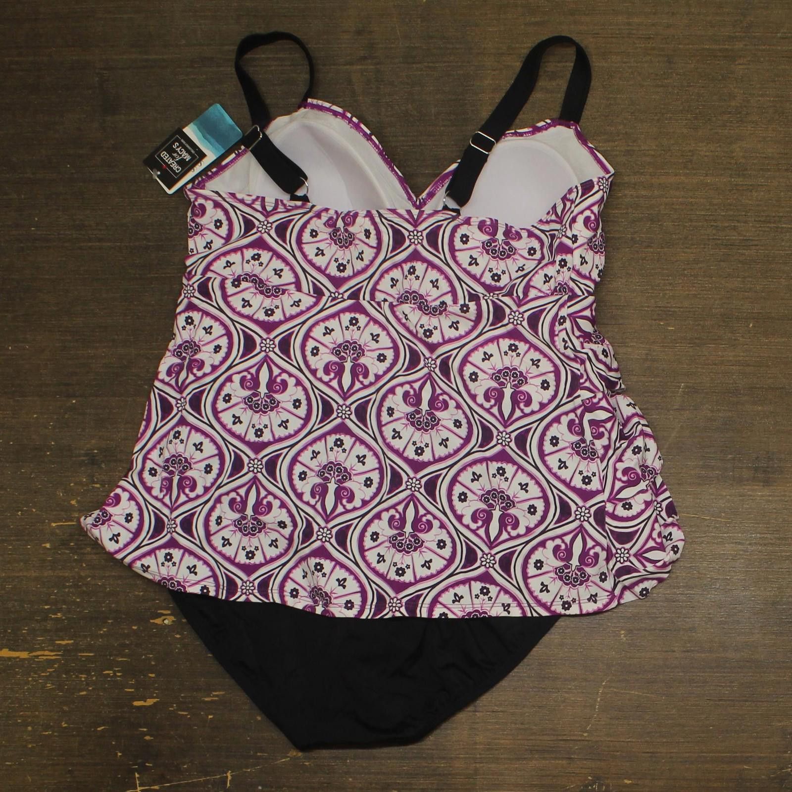 Other Nwt Swim Solutions Tiered Swim Top Magenta Purple Multi 18 Size ONE SIZE - 2 Thumbnail