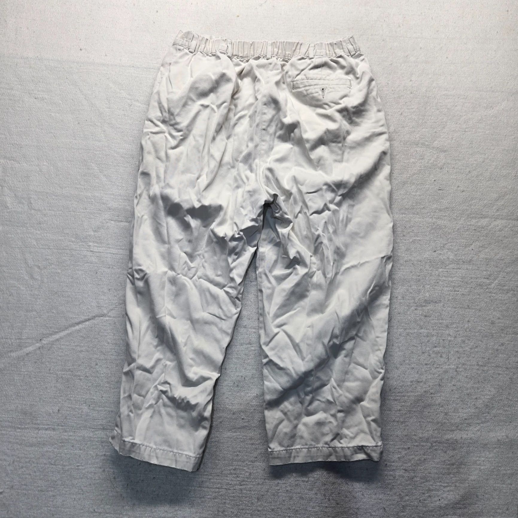 Vintage L.L. Bean Original Fit Stright Pants Cream Women's Size 16 Chin o Pants Ivory Cotton Canvas Classic Regular Fashion Womens Size 38" / US 16 / IT 52 - 8 Thumbnail