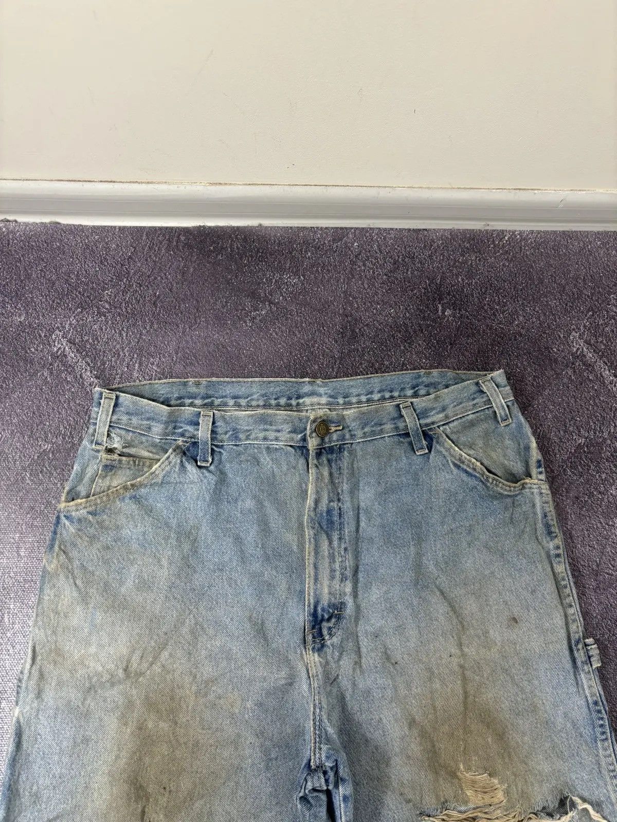 Dickies × Vintage Vintage Dickies USA Distressed Denim Baggy Shorts Jorts Size US 38 / EU 54 - 9 Thumbnail