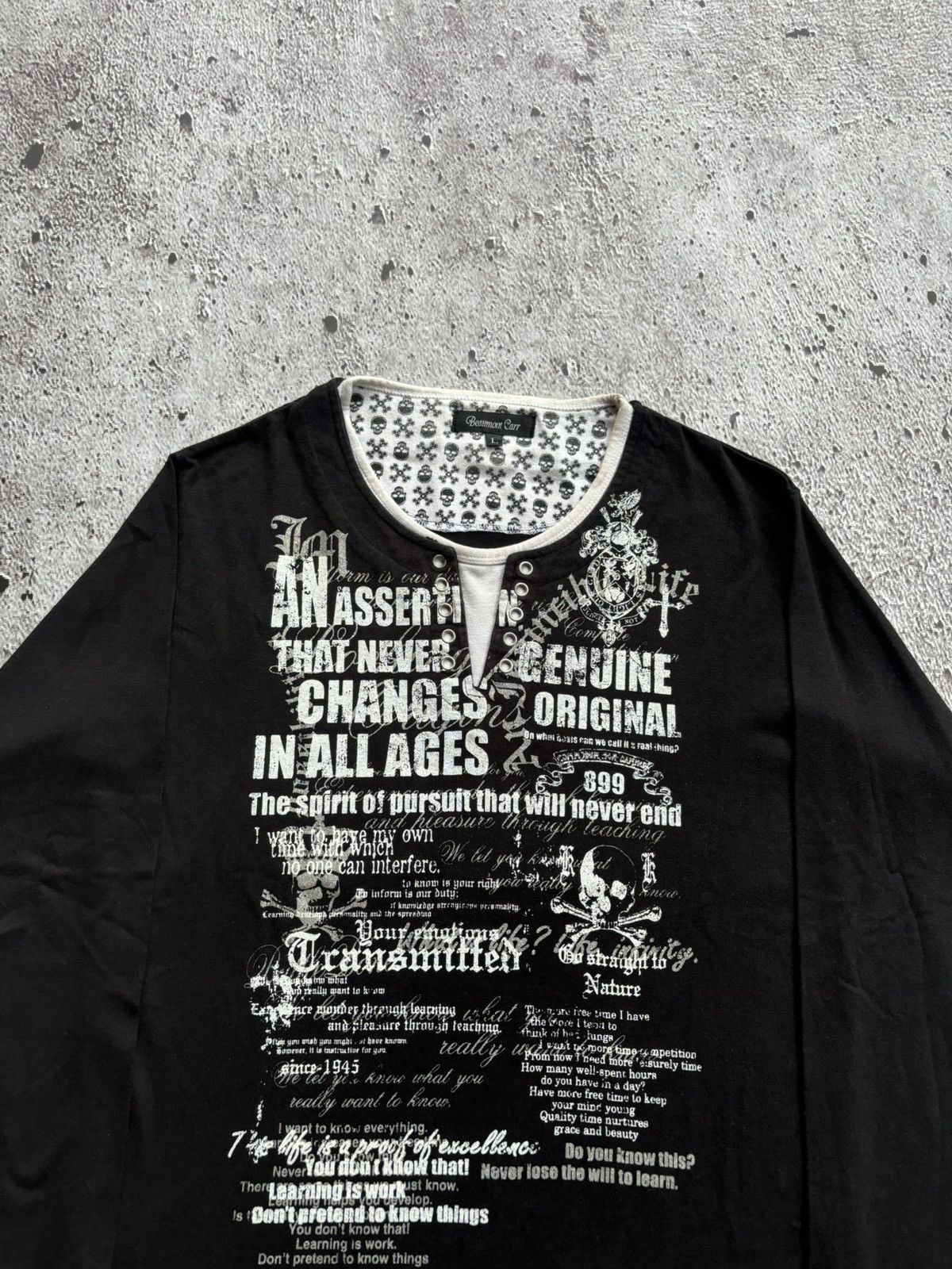 Hysteric Glamour Y2k Beaumont Carr Skull Poem Punk style LS Size US L / EU 52-54 / 3 - 2 Thumbnail
