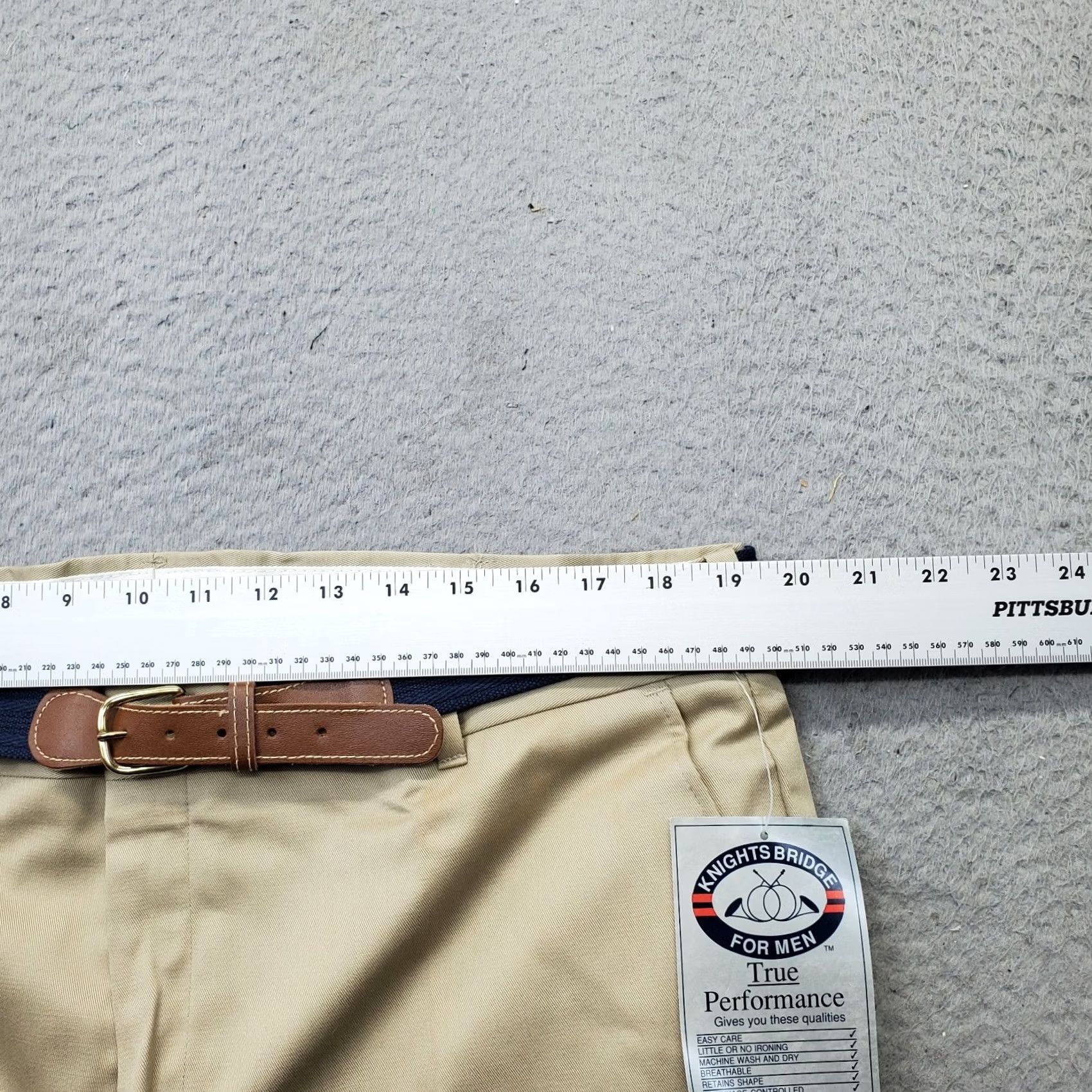 Vintage Knightsbridge Chino Pants Mens 40x30 Tan Belted Waist Straight Leg Size US 40 / EU 56 - 6 Thumbnail