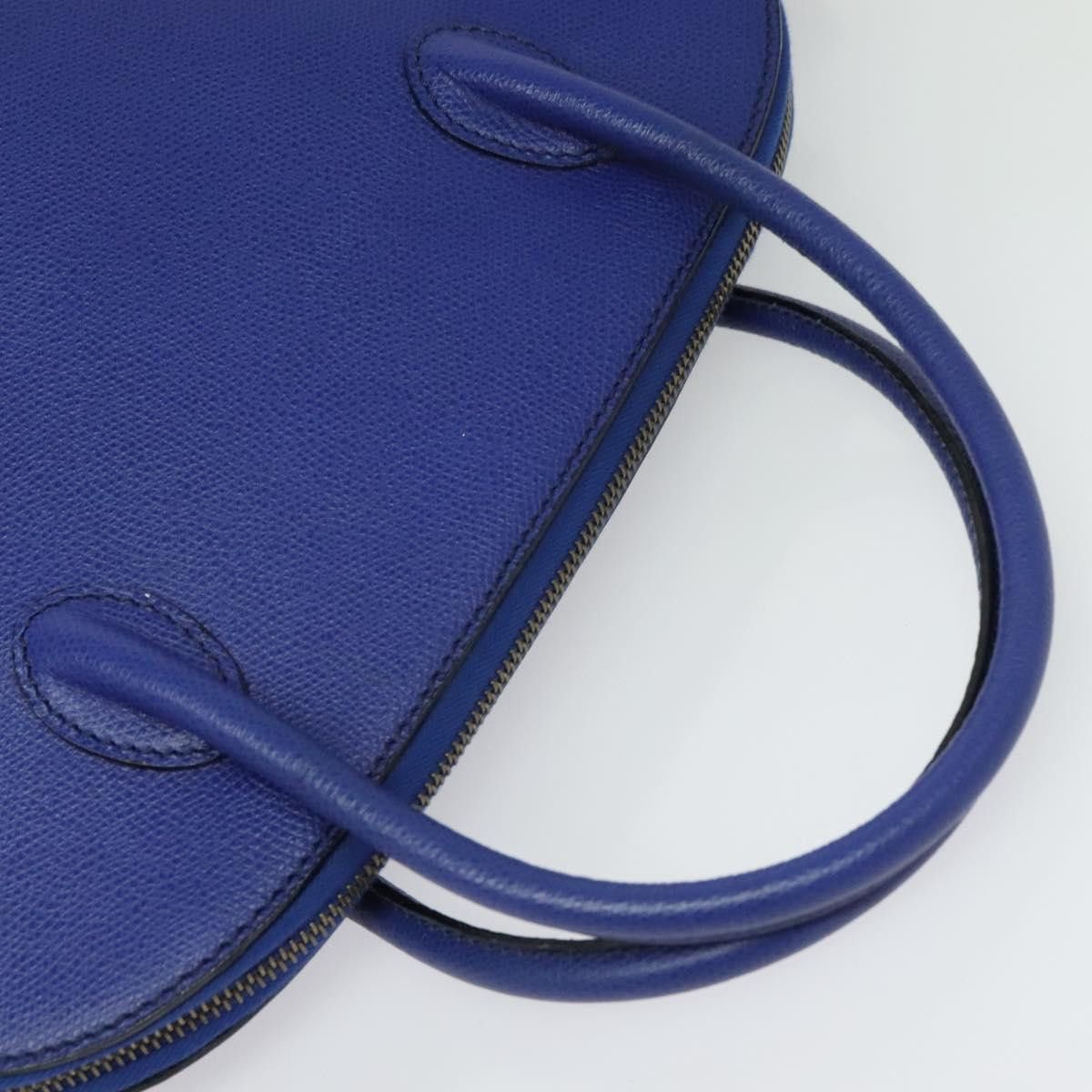 CELINE Hand Bag Leather Blue Gold