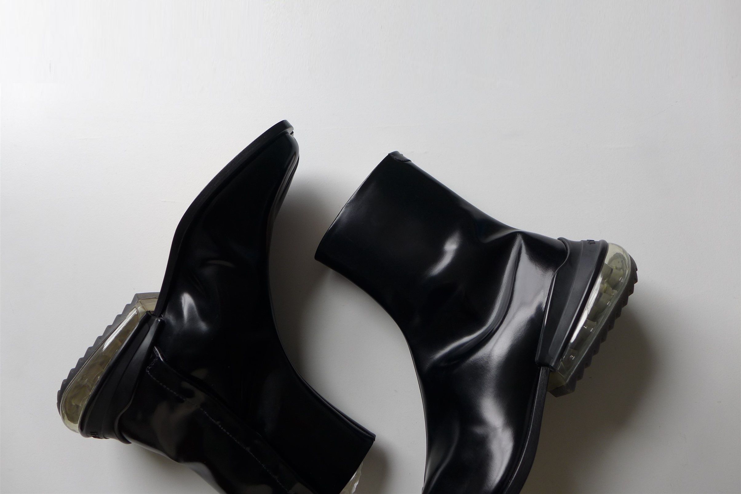 Maison Margiela Margiela Tabi Airbag Heel Boots - Black Polished Leather Size US 11 / EU 44 - 3 Thumbnail
