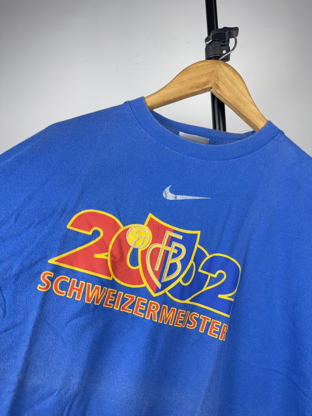 Nike Nike FC Basel 2002 Schweizermeister Soccer Faded T Shirt XL Size US XL / EU 56 / 4 - 3 Thumbnail