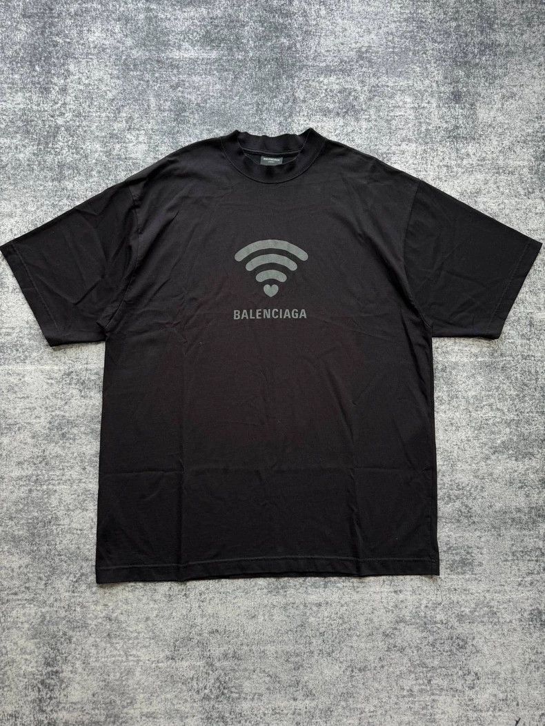 Balenciaga Balenciaga Black Love WiFi Signal Short Sleeve Size US L / EU 52-54 / 3 - 1 Thumbnail