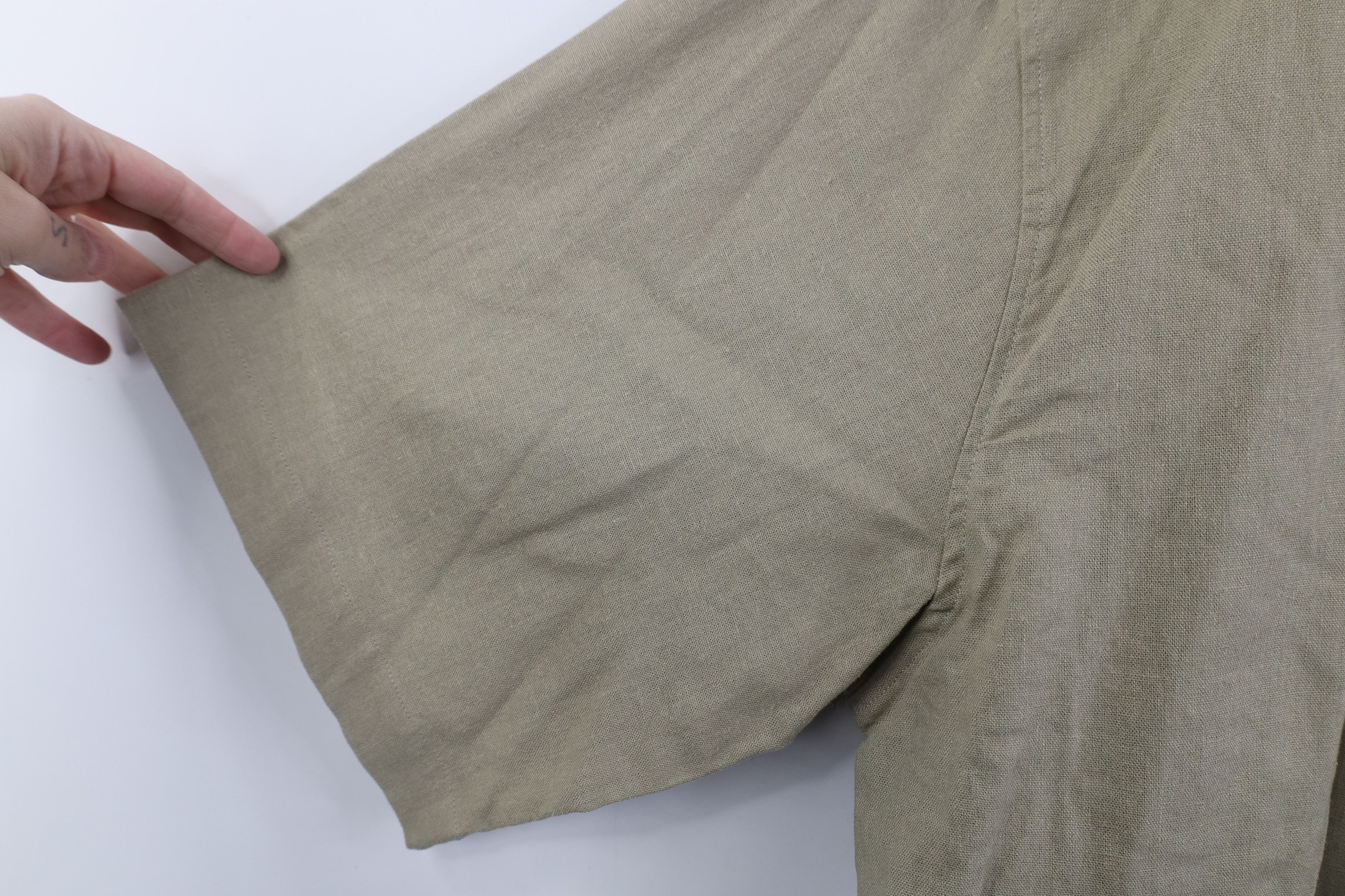 Vintage Deadstock Vintage 90s Y2K Linen Blend Button Shirt Sage Size US XXL / EU 58 / 5 - 9 Thumbnail