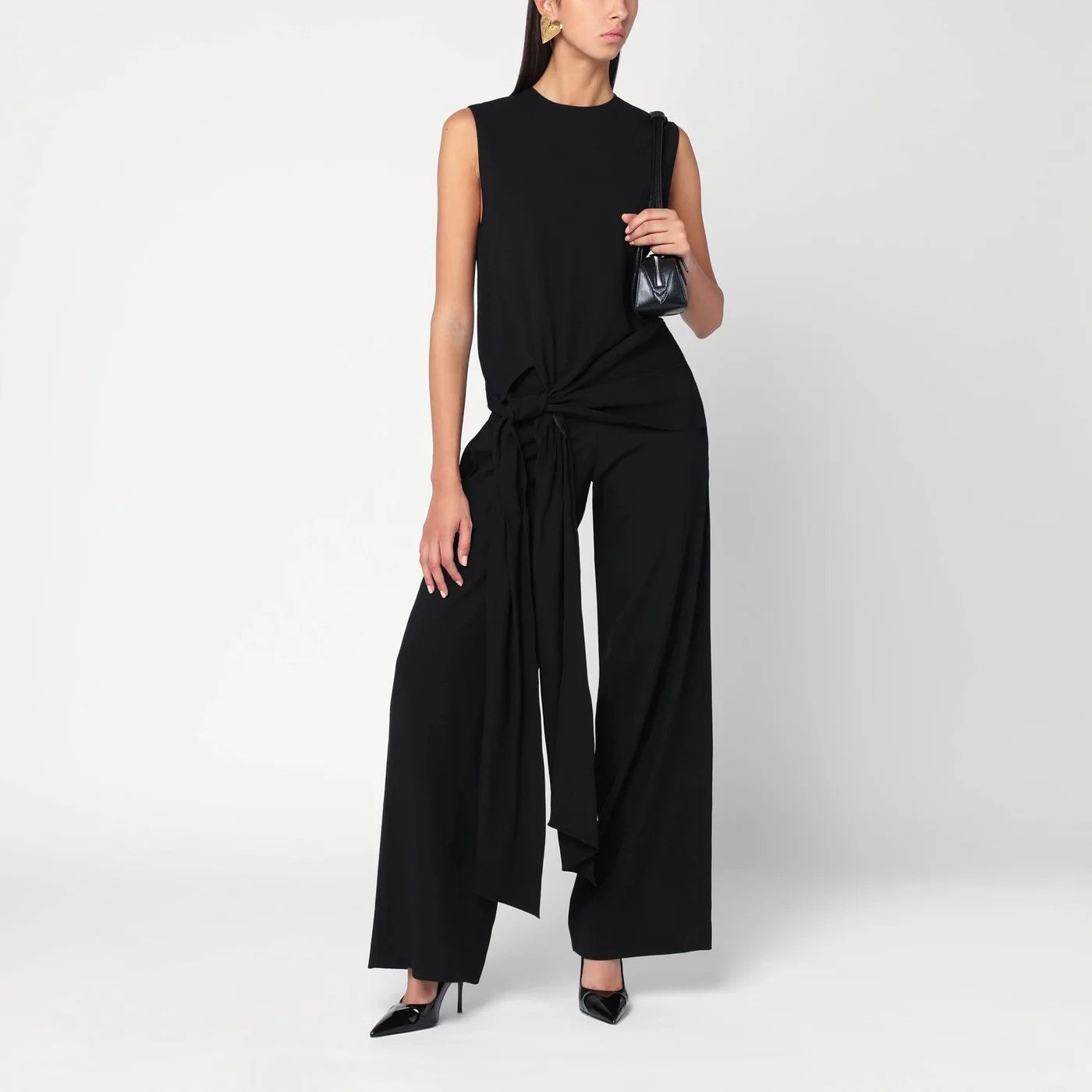 Alaia o1d2blof0426 Full Jumpsuit With Belt in Black Size 40" / US 18 - 2 Thumbnail