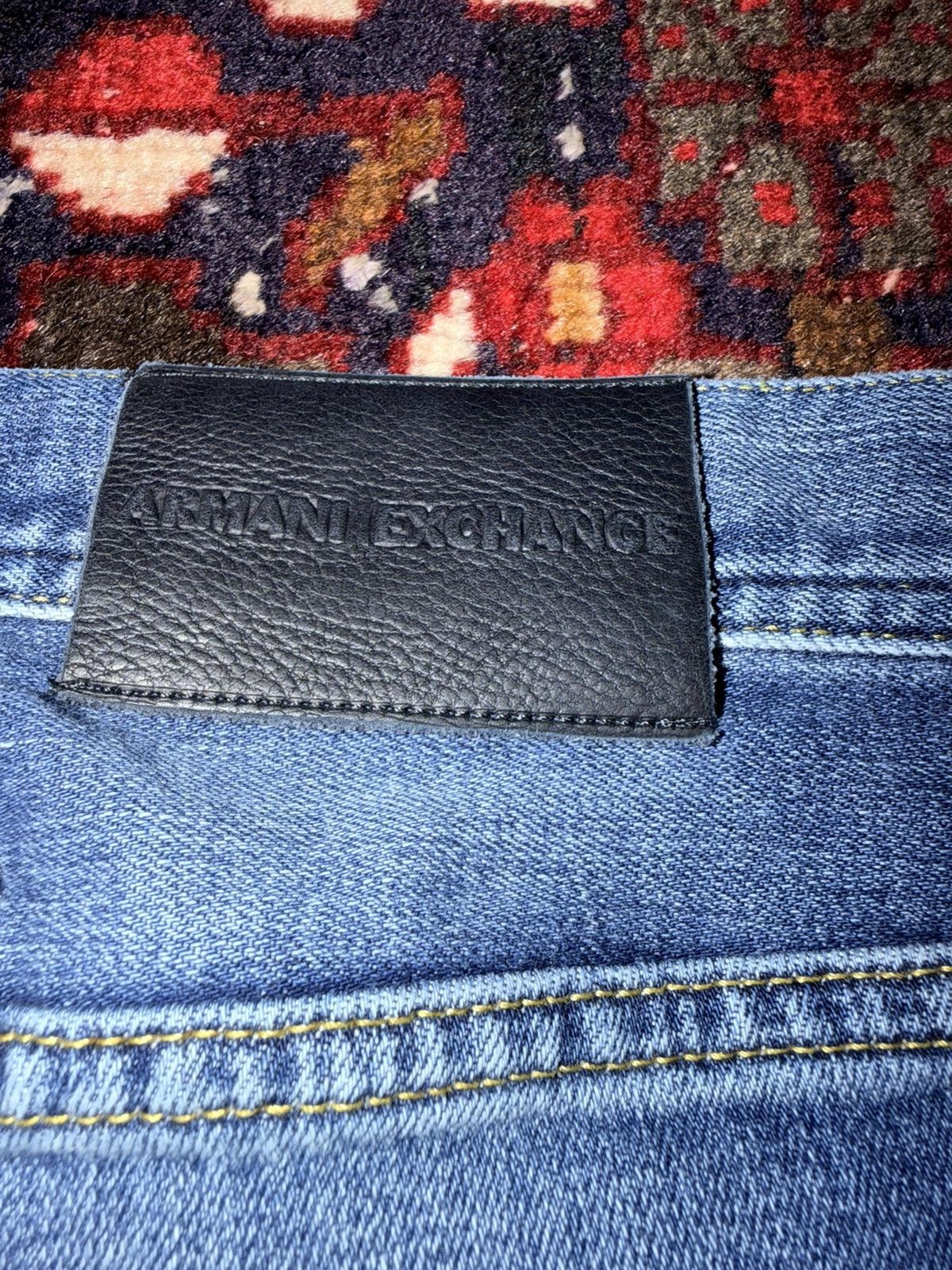 Armani Exchange Armani Exchange J13 Slim Fit Repaired indigo denim Size US 39 - 4 Thumbnail