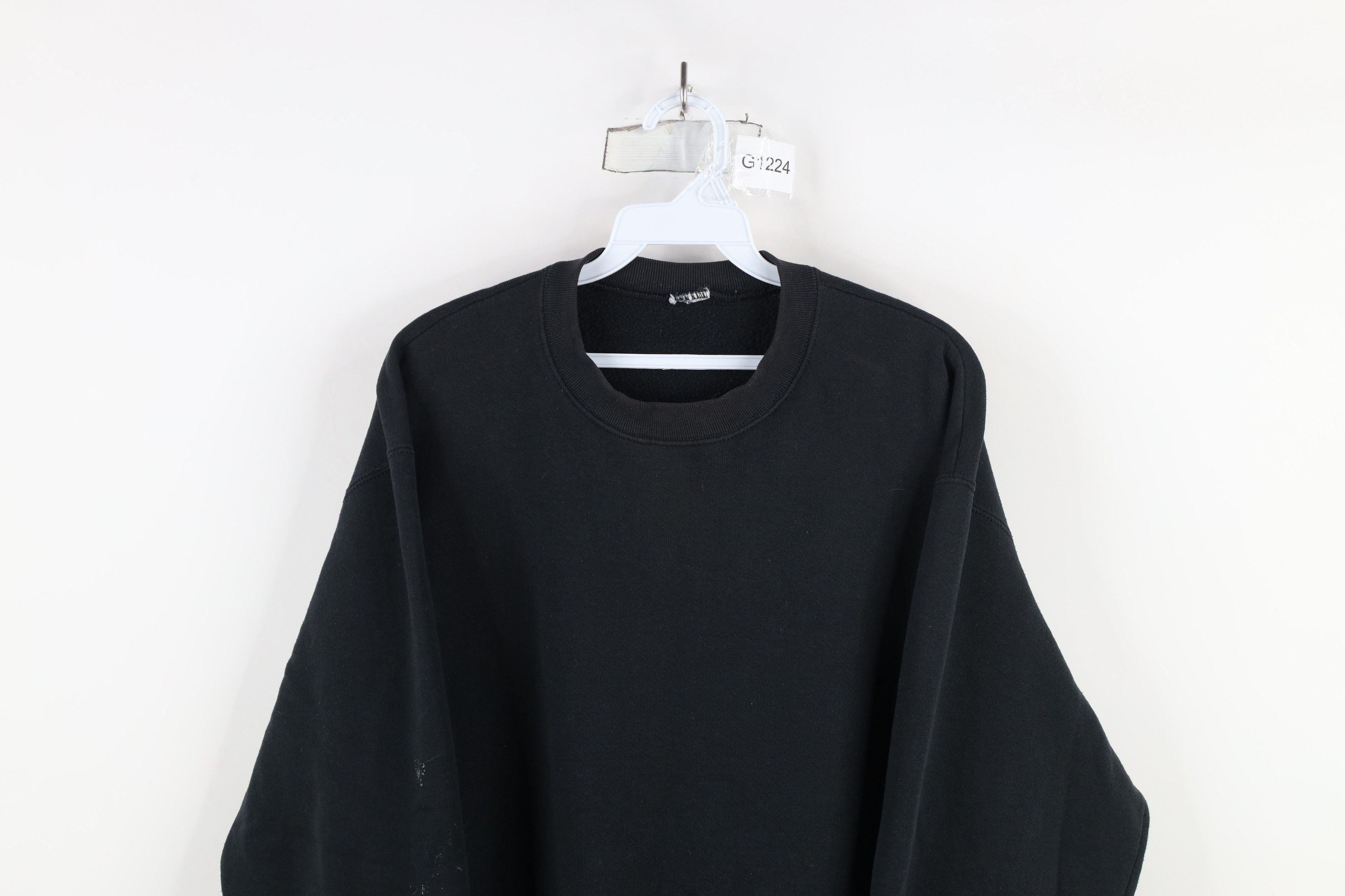 Vintage Vintage 90s Streetwear Blank Crewneck Sweatshirt Black USA Size US L / EU 52-54 / 3 - 2 Thumbnail