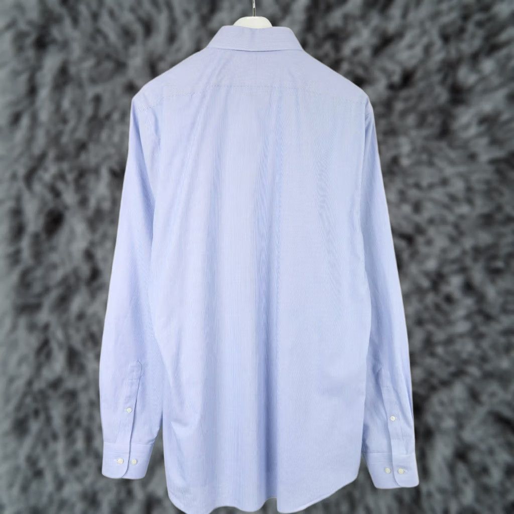 Suitsupply SUITSUPPLY Formal Shirt Men's Extra Slim Fit Blue Pinstripe 45-7/17 3/4L Size 48R - 1 Thumbnail