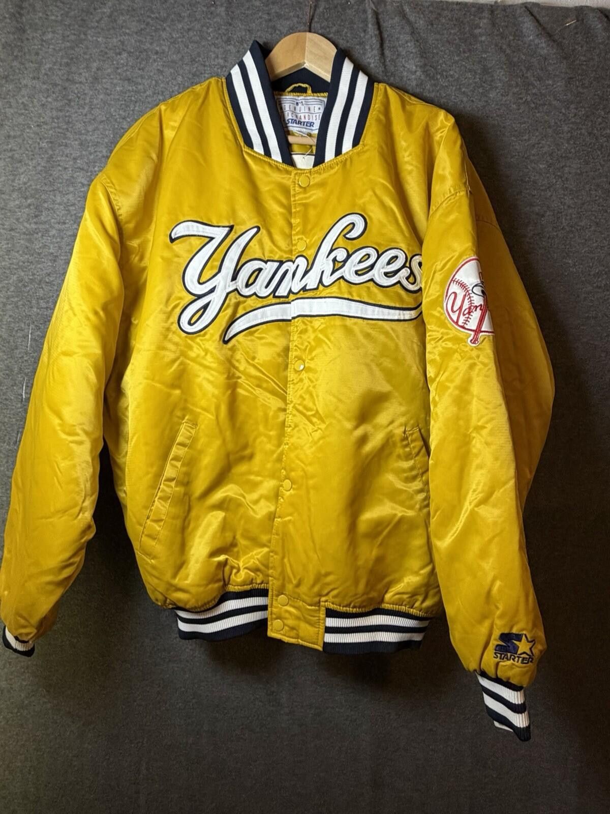 Starter RARE VTG 90s NEW YORK YANKEES STARTER JACKET YELLOW New XXL Size ONE SIZE - 3 Thumbnail