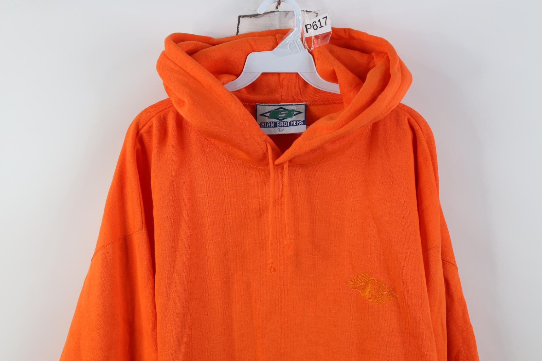 Vintage Vintage 90s Streetwear Heavyweight Hoodie Sweatshirt Orange Size US XL / EU 56 / 4 - 2 Thumbnail