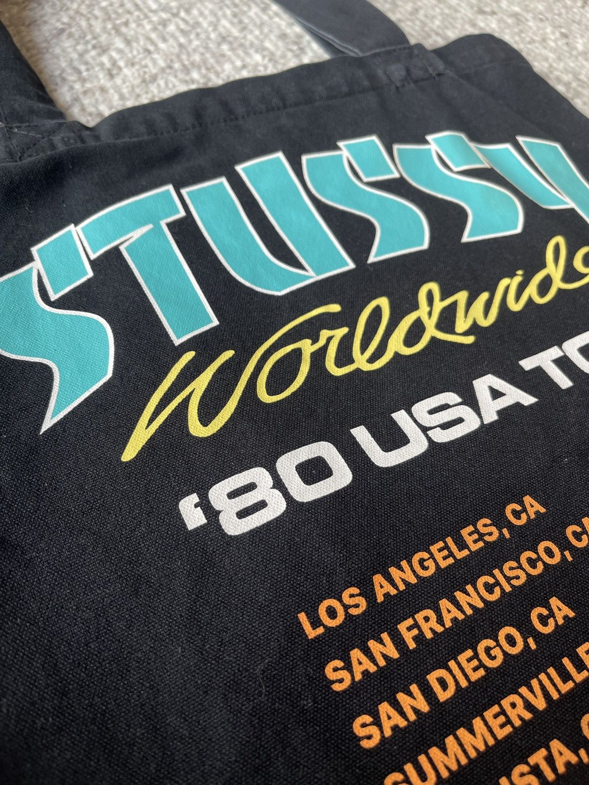 Stussy × Vintage Stussy world tour Tote bag Size ONE SIZE - 2 Thumbnail