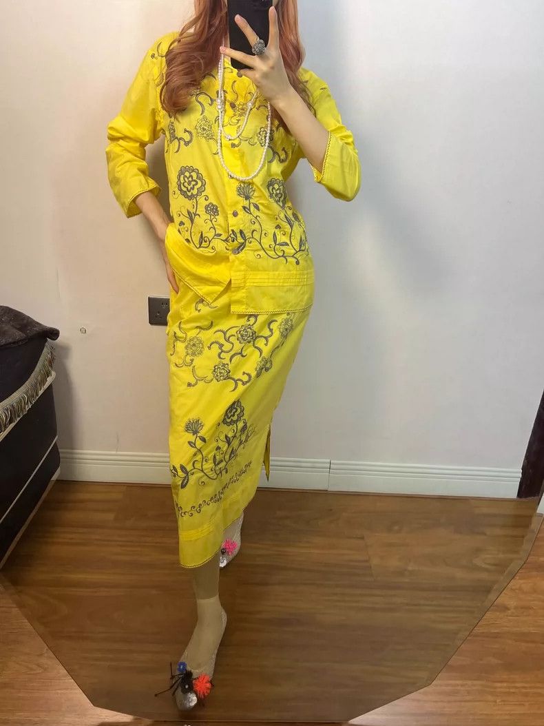 Issey Miyake Issey Miyake size:3 Yellow embroidered flower-patterned ca Size XS / US 0-2 / IT 36-38 - 8 Thumbnail