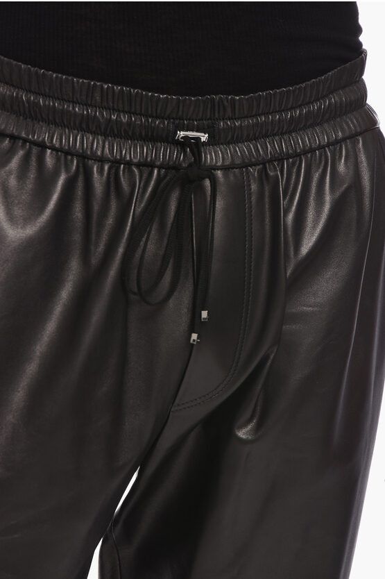 Amiri o1y0525 Leather Jogger & Sweatpant in Black Size US 34 / EU 50 - 2 Thumbnail