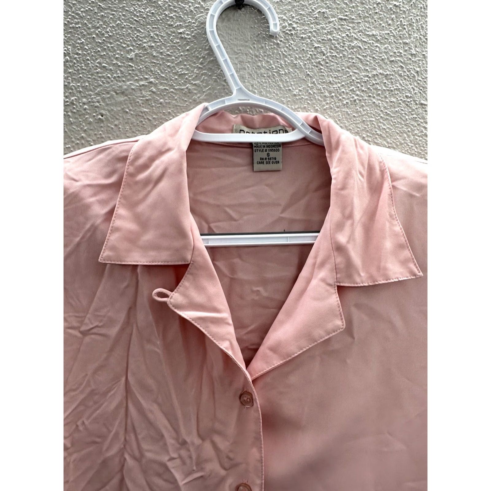 Vintage Womens Notations Pink Long Sleeve Button Up Shirt Size Small Size S / US 4 / IT 40 - 2 Thumbnail