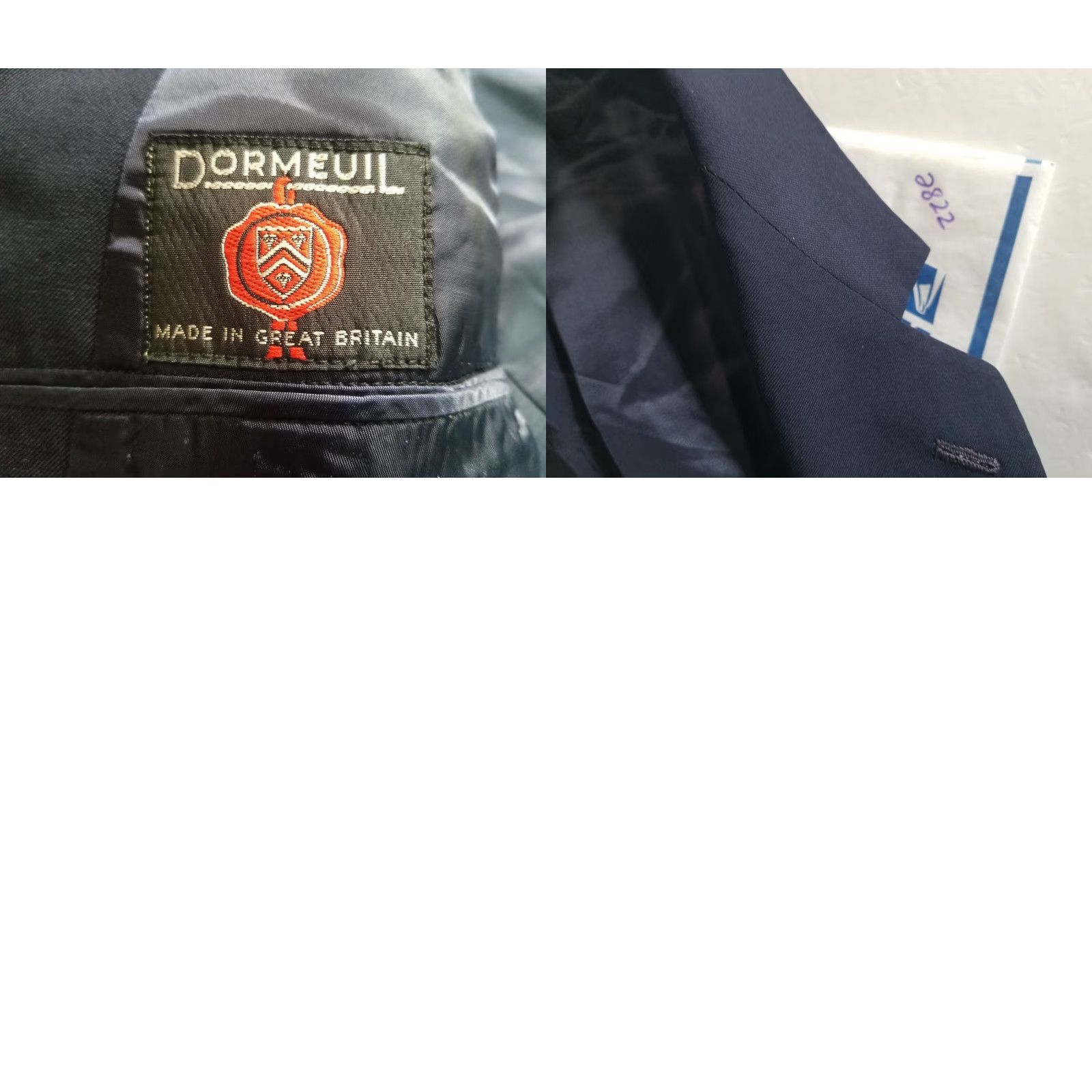 Vintage DORMEUIL AMADEUSS ENGLAND Blazer 48 R Wool 2-Button Blue Men Jacket Coat 100% See All pics Size 48R - 9 Thumbnail