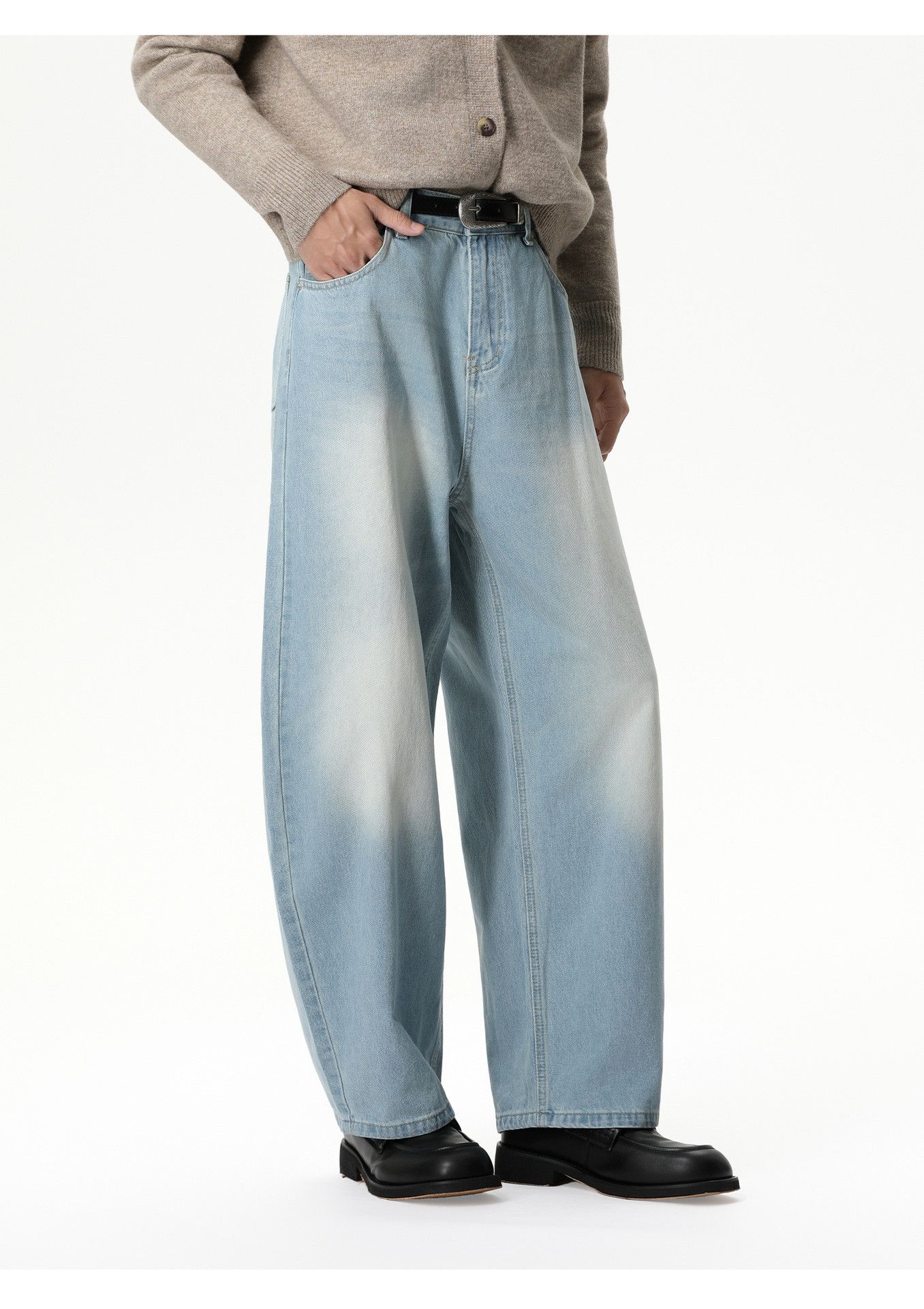Japanese Brand Japanese retro style Vibe washed wide-leg curved jeans Size US 32 / EU 48 - 3 Thumbnail