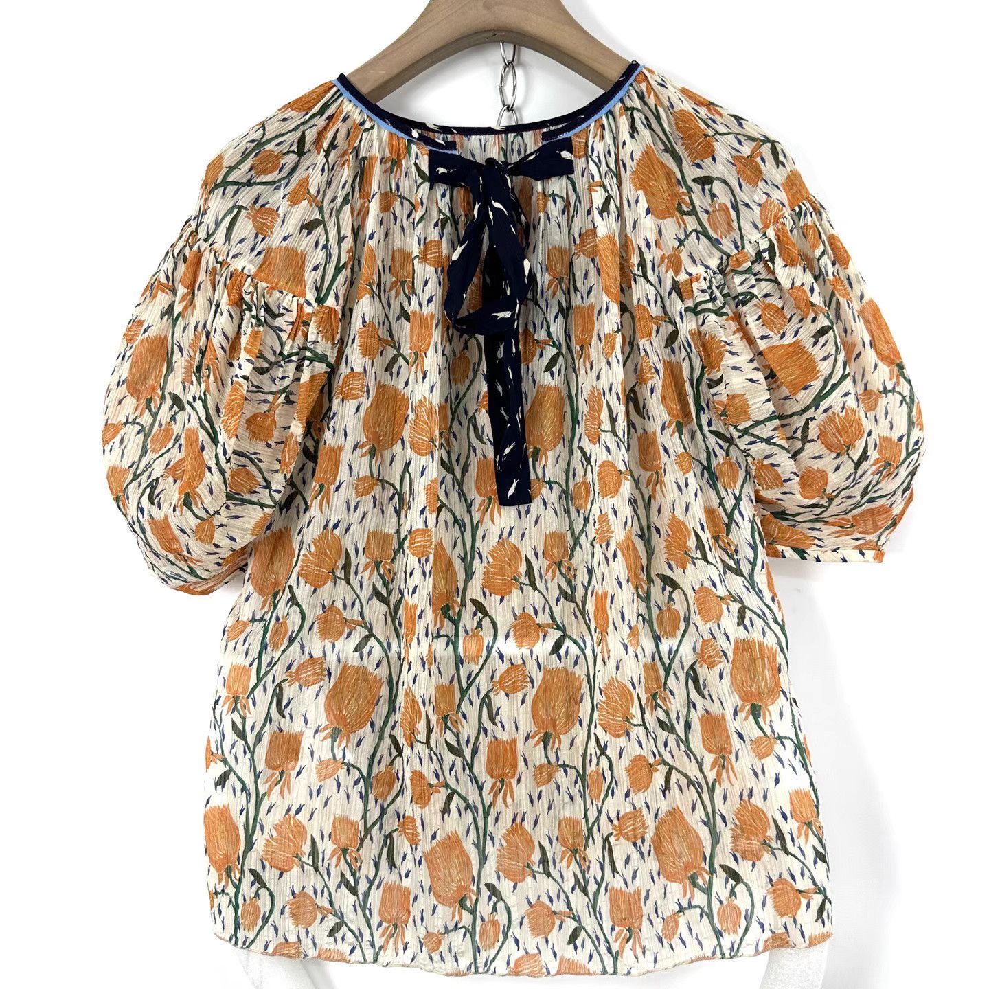 Chloe Chloe Tulip Silk Short Sleeve Blouse K12 Size XS / US 0-2 / IT 36-38 - 2 Thumbnail