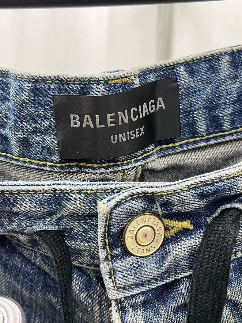 Balenciaga Balenciaga size XS Waist Logo Patch Denim Pants Size US 27 - 3 Thumbnail