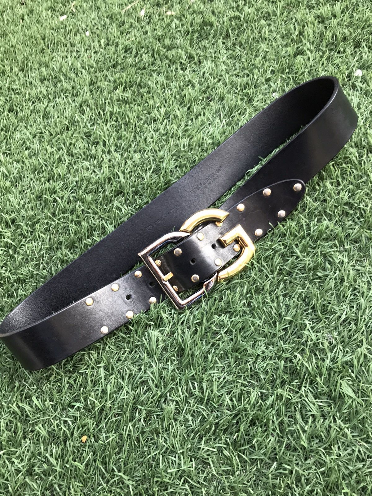 Dolce & Gabbana Dolce & Gabbana Silver/Gold Black Leather D&G Belt Size ONE SIZE - 11 Thumbnail